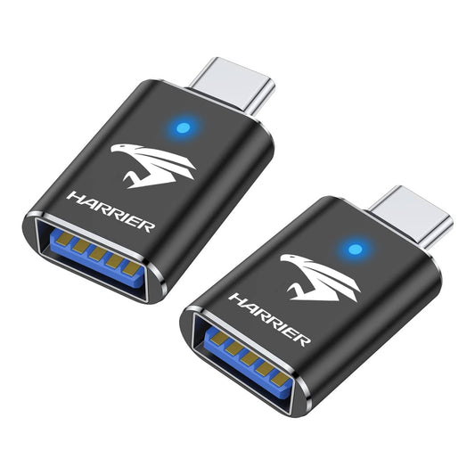 【2個セット】トヨタ ハリアーHarrier 80系 Type-CからUSB変換 ハリアー80系専用アクセサリー USB3.0変換アダプタ 充電 データ転送 設定不要 プラグ＆プレイ (ブラック)