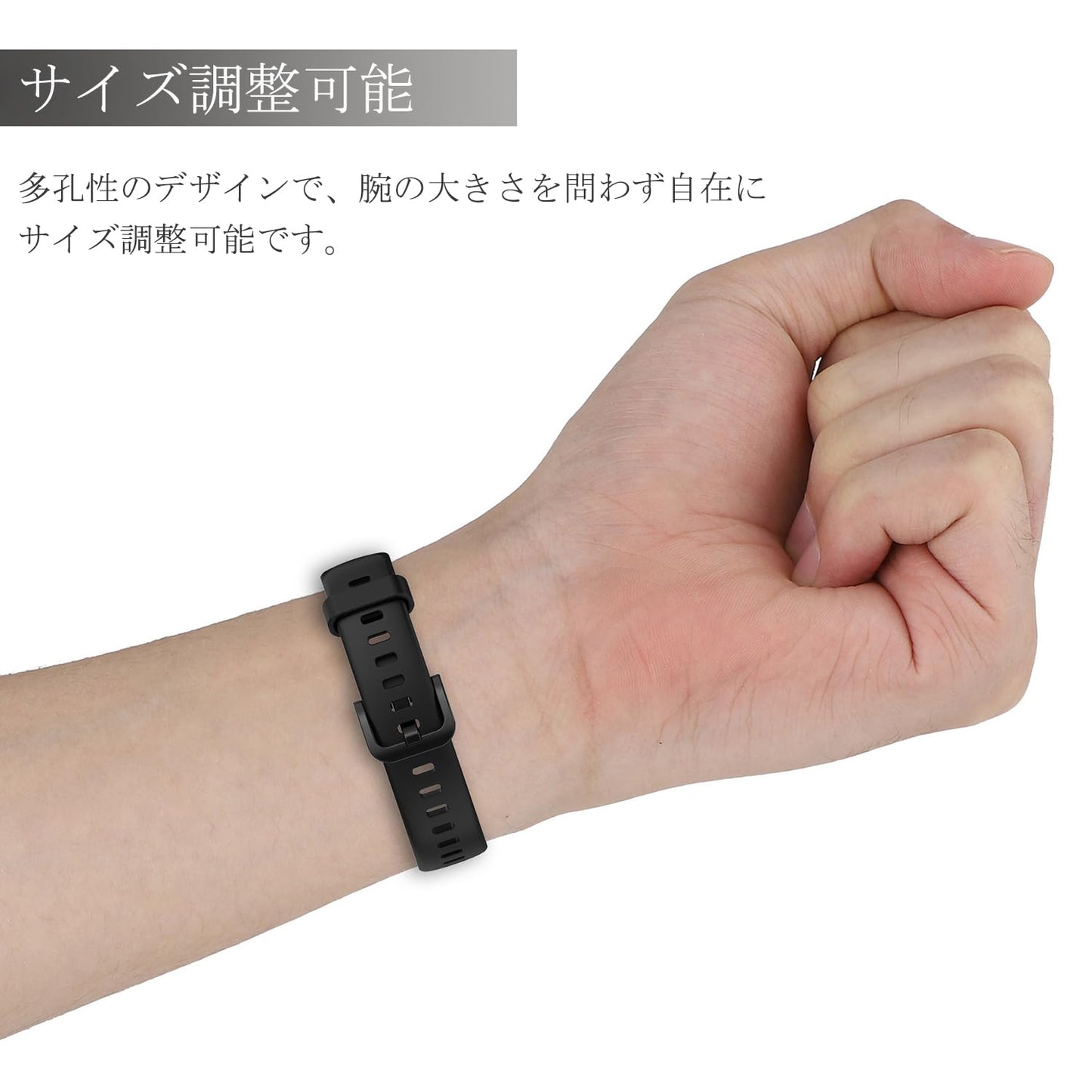 Huawei band7対応交換バンド 2本セット ファーウェイ バンド7替えバンド 柔らかい band7用ベルト シンプル 通気 調節可能 軽量(ブラック+ライトグレー)