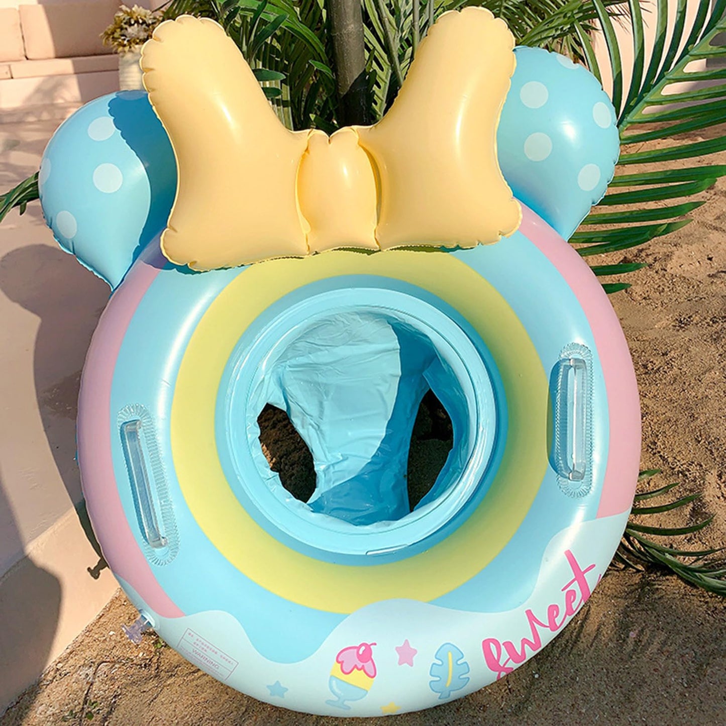ベビーフロート 可愛いハンドル付き 足入れ 子供用浮き輪 お風呂 水遊び プール ビーチ 海水浴 水泳用品 男の子 女の子