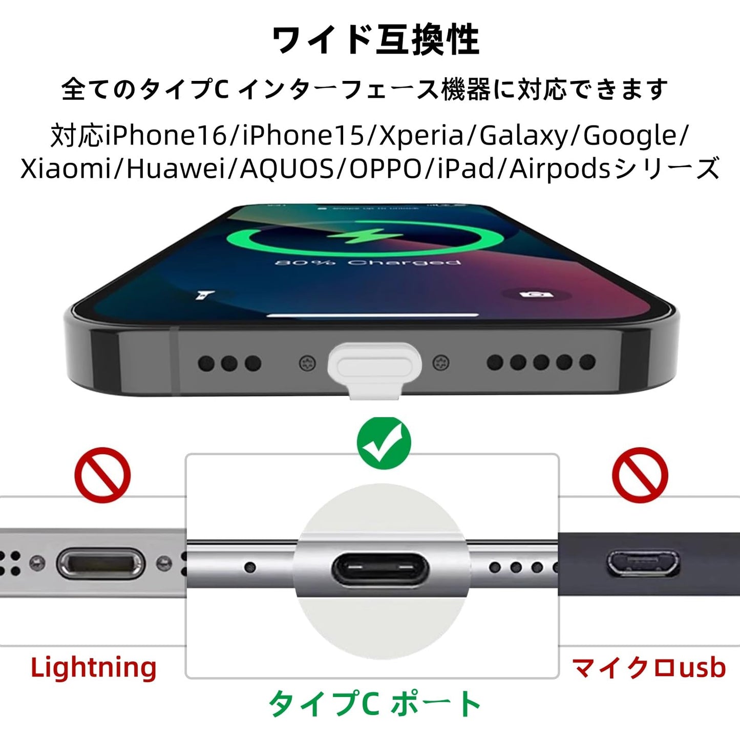 iPhone16/iPhone15/Galaxy/Xperia/Google/Xiaomi/iPad/Androidなど対応 コネクタカバー 防塵 防砂 防水 タイプc キャップ 紛失防止 シリコン 高耐久 抜き差し便利 Typec キャップ 充電口カバー タイプC カバー ブラック