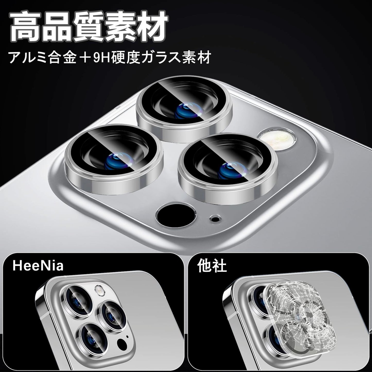 カメラフィルム アルミ合金+9Hガラス素材 レンズフィルム 露出オーバー防止 傷防止 カメラ保護 スクリーンプロテクター カメラレンズ保護フィルム