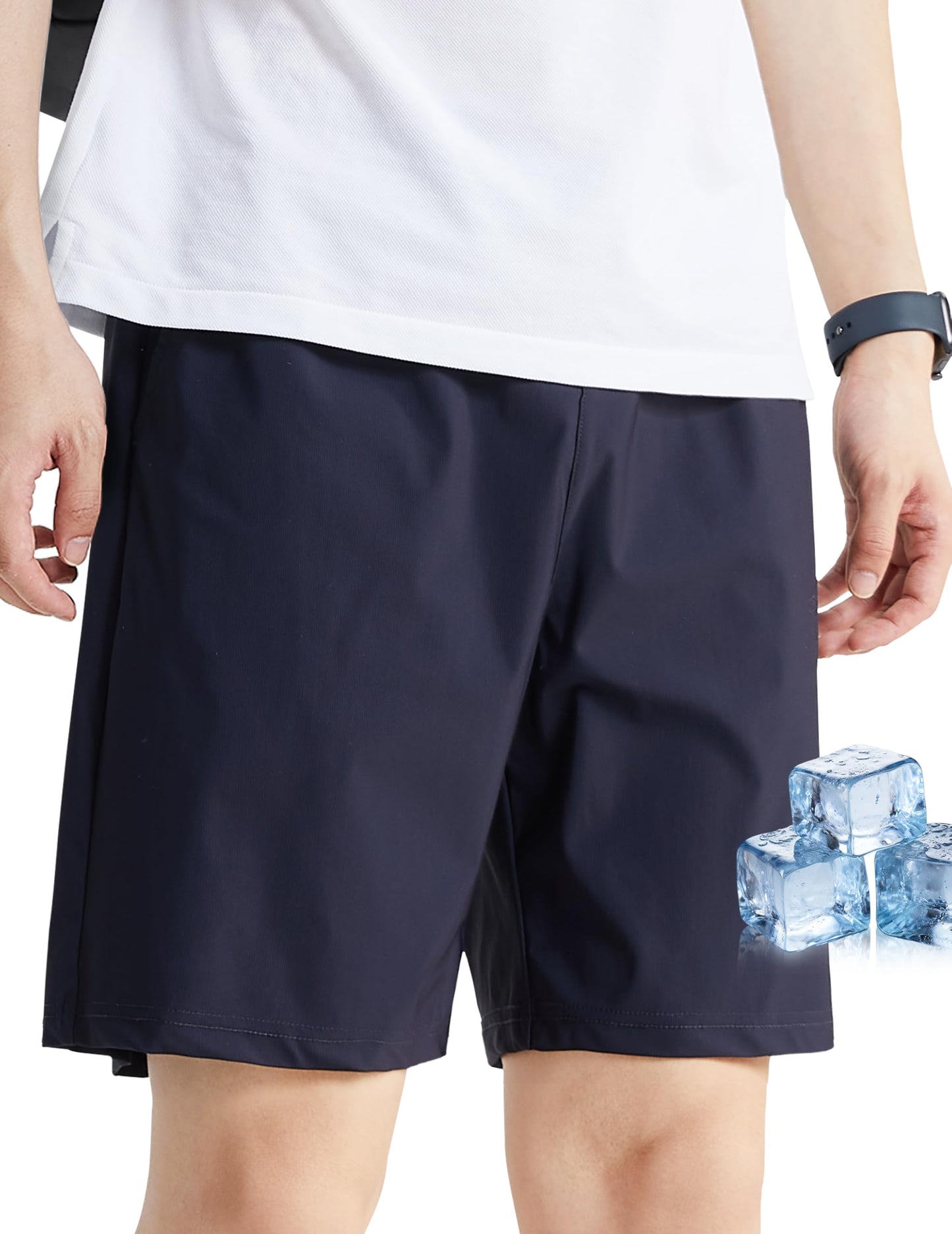 アイスシルク」4D超伸縮性 超速乾 ハーフパンツ メンズ 軽量 スポーツ トレーニングウェア 接触冷感 イージーパンツ ジョギング カジュアル 夏