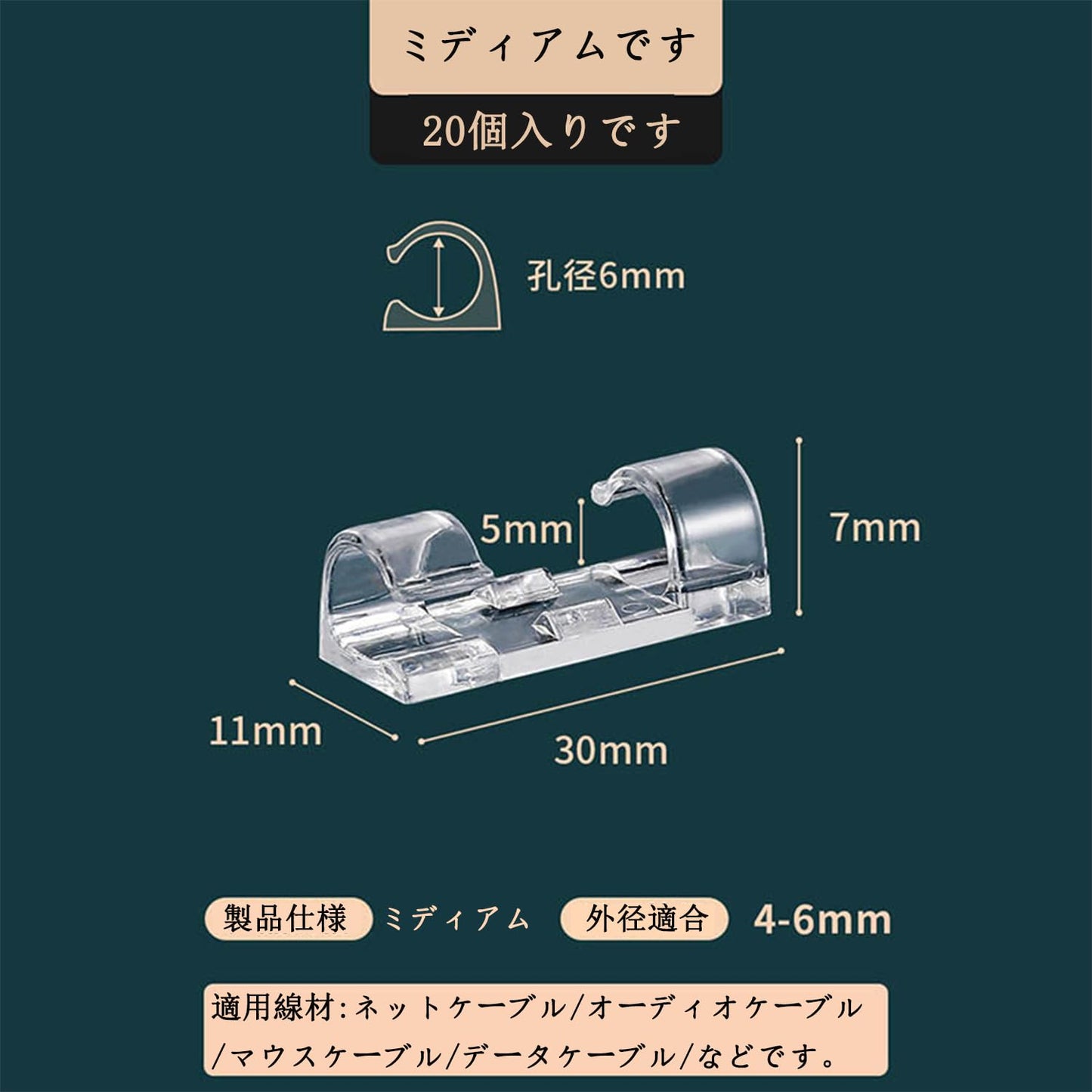 7個入り 電線ホルダー ケーブルクリップ USBケーブル ライテニングデータケーブル 充電ケーブル マウスケーブル イヤホンケーブル キーボードケーブル デスクケーブル 整理用 自着式 ダブル面テープ クリップ
