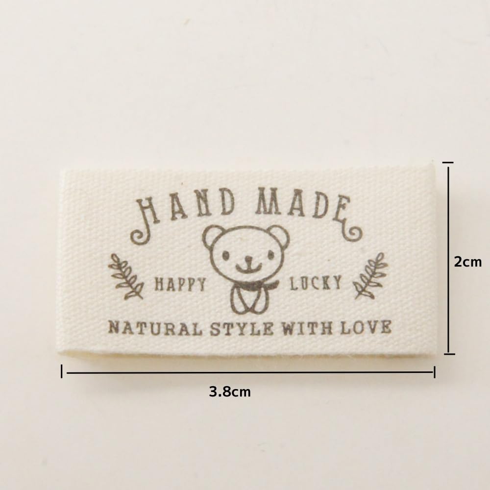 ハンドメイド タグ 布製 25枚 5種類 Handmade 赤い英文 タグ ハンドメイド用 コットン生地 ロゴ おしゃれ ワッペン 刺繍タグ ワッペン ラベル タグ DIY 縫製 手作り 手芸 バッグ/衣類/帽子などに飾り