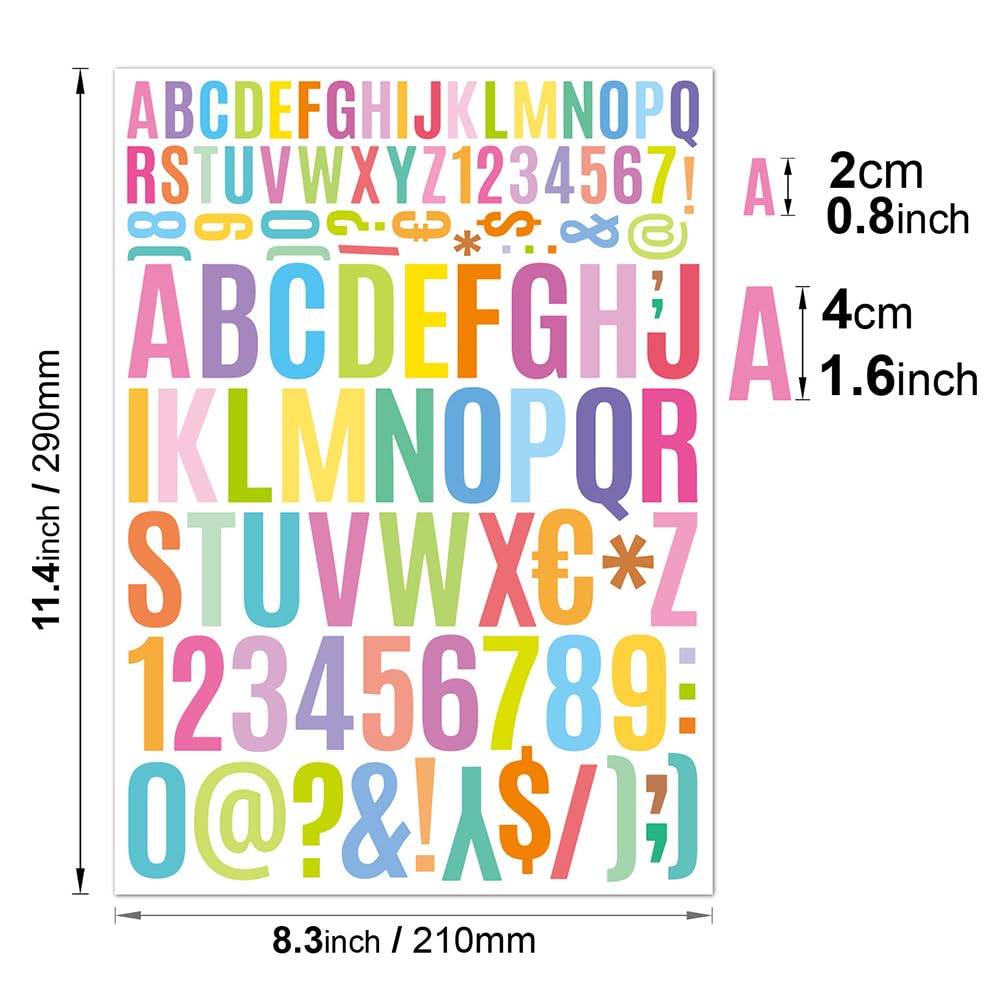 アルファベット数字 シール 5枚セット 2cm, 4cm 数字 大文字 小文字 ステッカー 防水 自己粘着 DIY シール