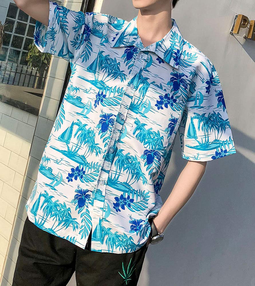 夏 半袖シャツ アロハシャツ ビーチシャツ おしゃれ 通気性  [アダルト]