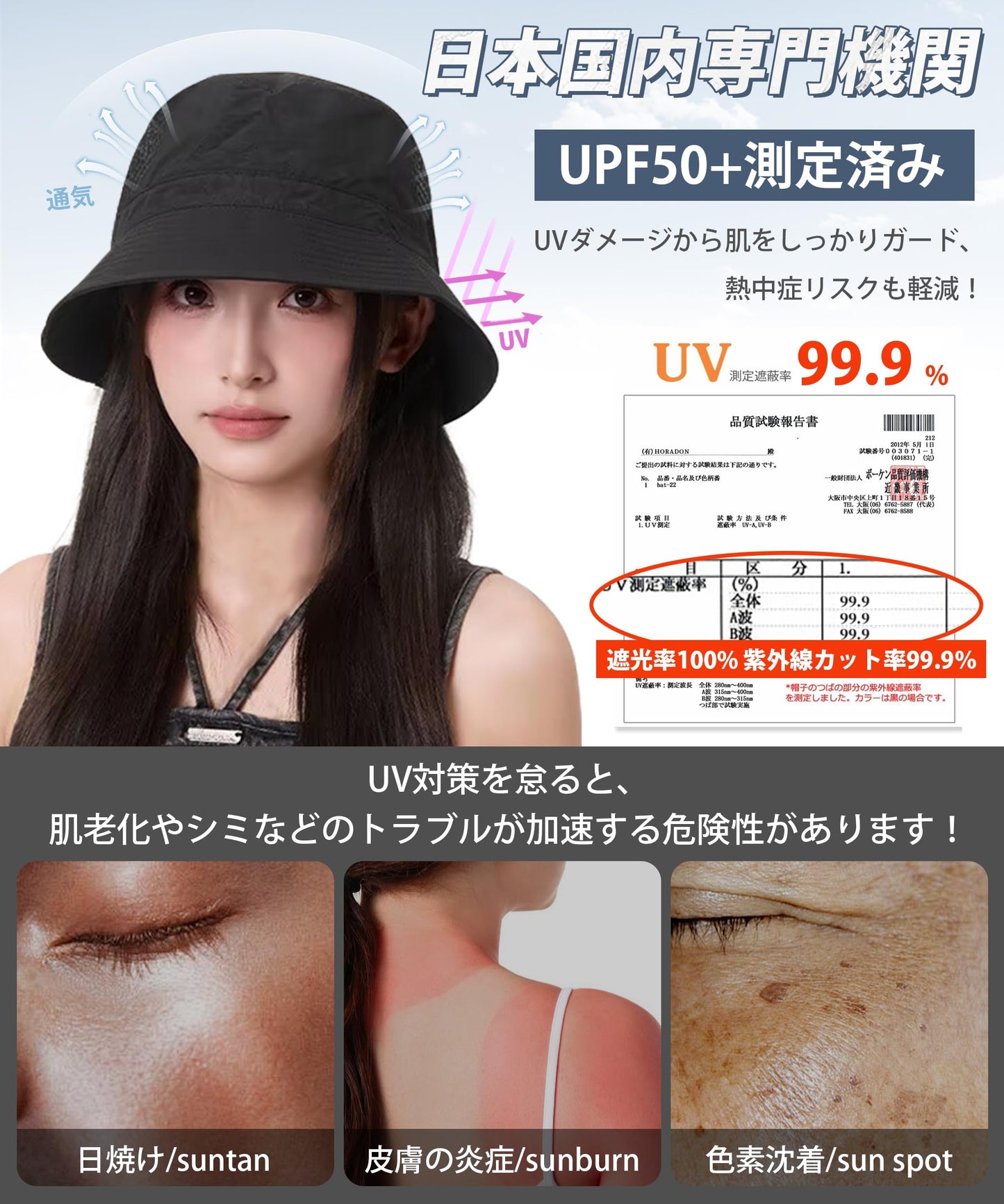 サファリハット メンズ【アップグレード通気構造・コンパクト収納・UPUVカット帽子 紫外線対策 つば広 日除け 軽量 小顔 バケットハット サイズ調整ひも 釣り ビーチ サーフィン 2スタイル