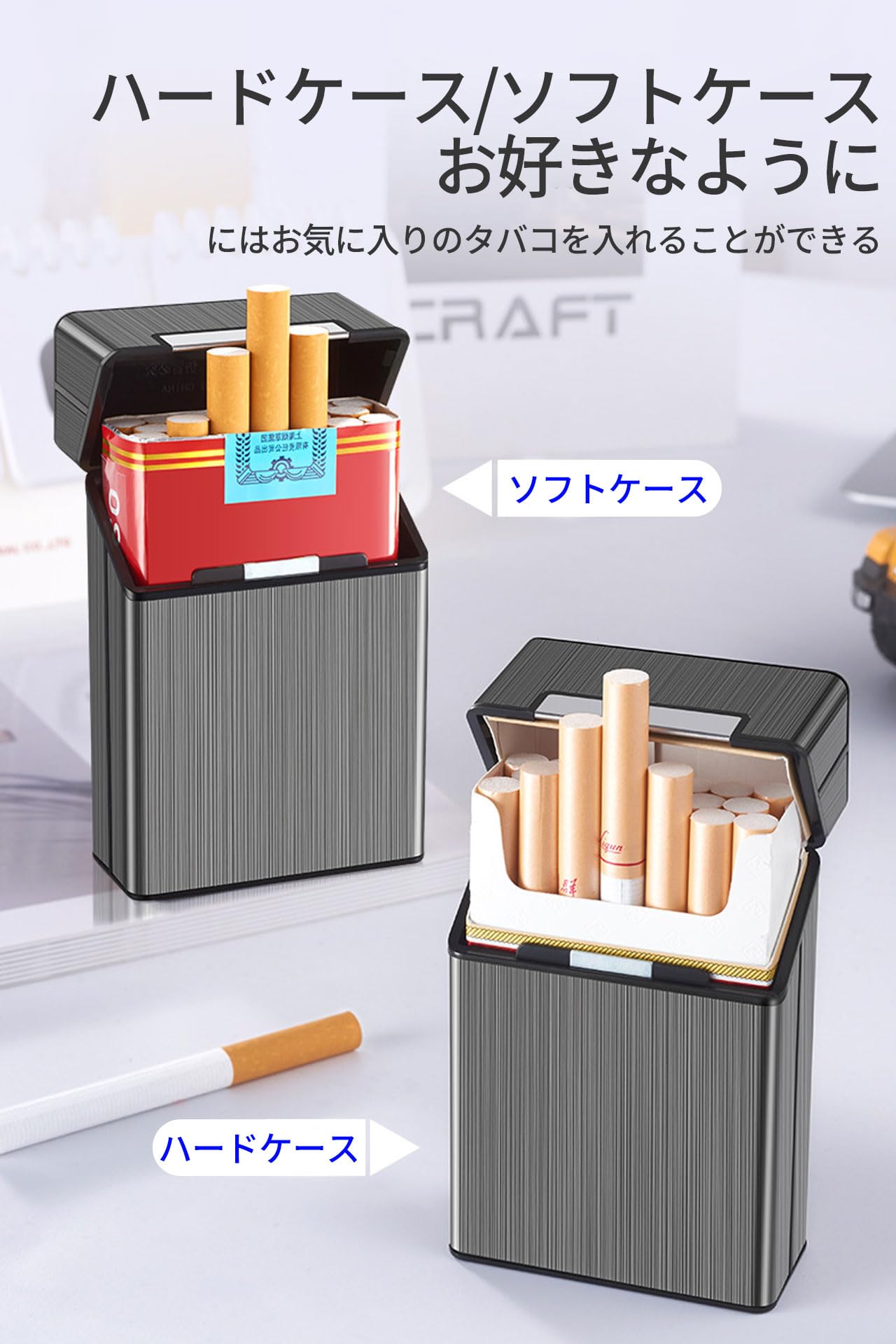 シガレットケース アルミ タバコケース 20本収納 大容量 93mm 耐圧 耐湿性 破損防止 アンチドロップ セーフガード ポータブル シガレットケース 男女兼用 (シルバー)