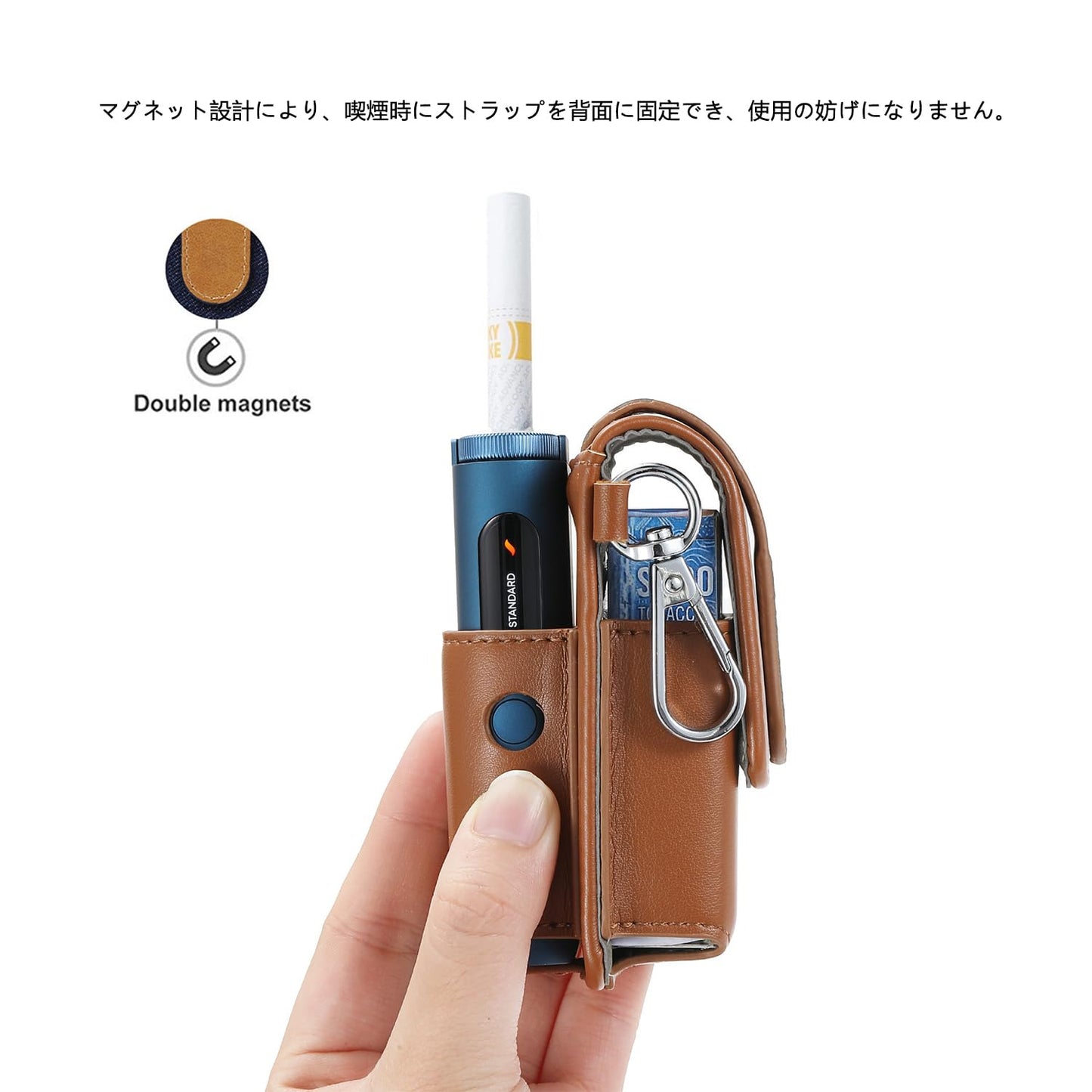 収納ケース glo HYPER proに対応 グローハイパープロ用 PUレザー製 ヒートスティック収納可能 多機能設計 360°全面保護 耐衝撃 持ち運び便利 (ベージュ)