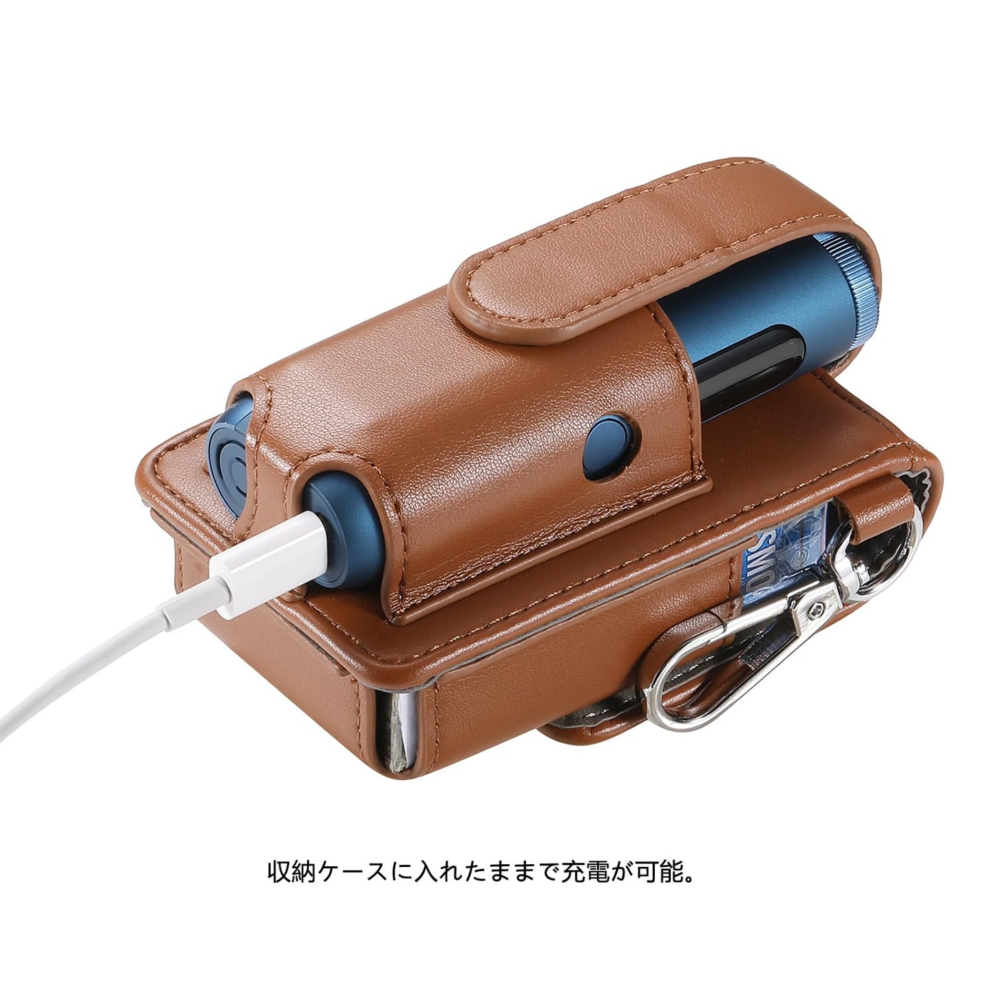 収納ケース glo HYPER proに対応 グローハイパープロ用 PUレザー製 ヒートスティック収納可能 多機能設計 360°全面保護 耐衝撃 持ち運び便利 (ベージュ)