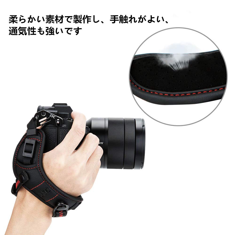カメラハンドストラップ カメラリストストラップ ソニー A9III A7C R A7C II A6700 ZV-E1 A7RV A7IV ZV-E10 A7C A7SIII A7RIV A7RIII A7RII A7R A7III A7II A7 A7SII A6100 A6600 A6500 A6400 A6300 A6000 A77II RX10 IV III II 適用 黒い
