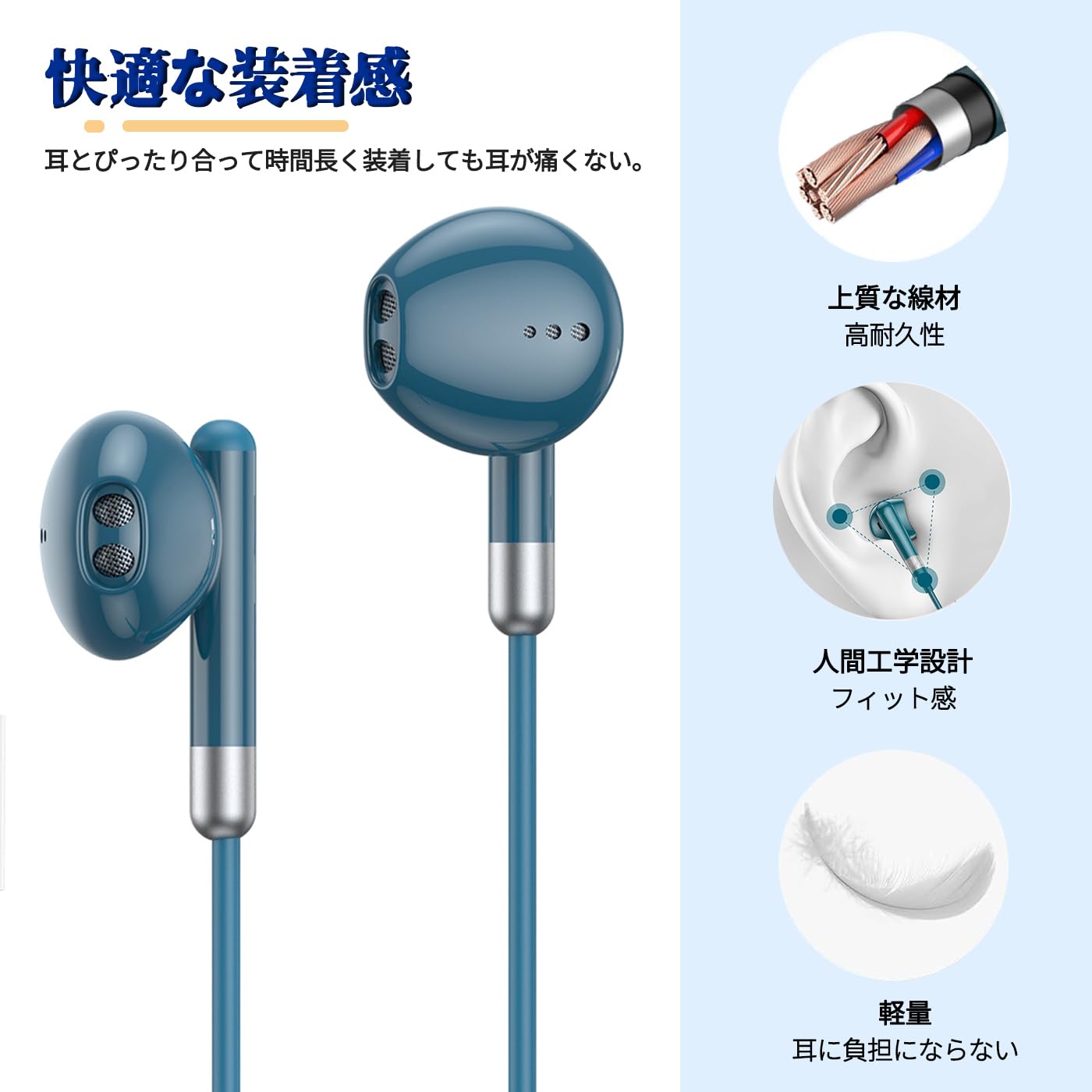 イヤホン マイク USB 有線 ヘッドセット 【2.3m】 マイク付きイヤホン 通話可能 音量調節 HIFI音質 テレワーク WEB会議 Zoom パソコン用 ゲーミング USB-A ポート搭載のデスクトップ、コンピュータ、PC、ラップトップなどに対応