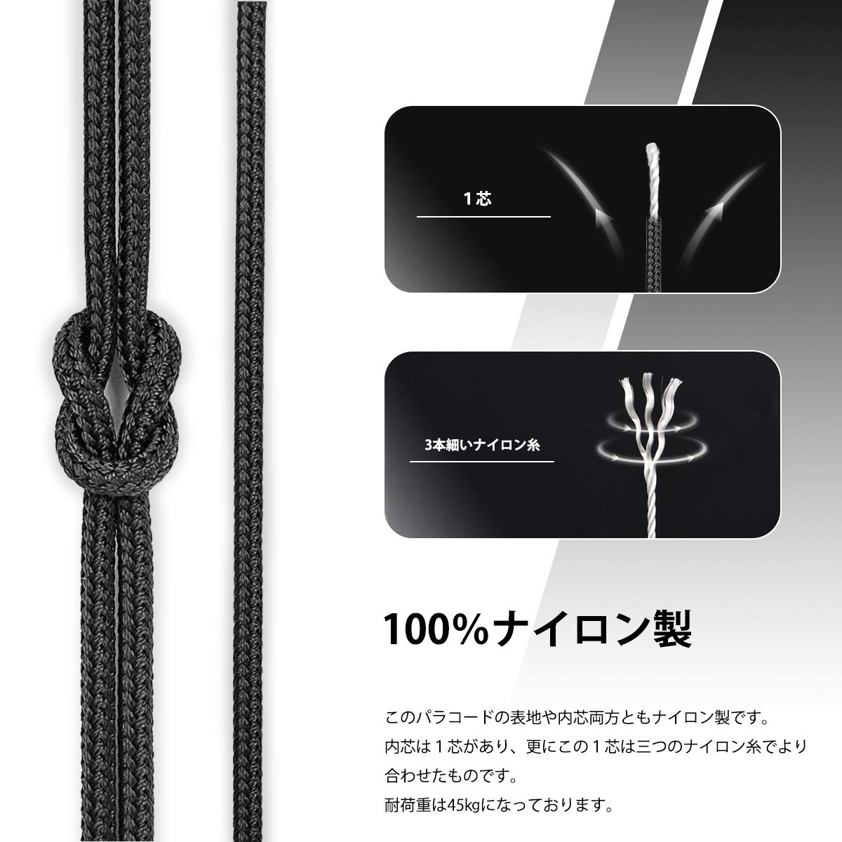 Abma Cord パラコード 2mm 1芯 テント ロープ ガイロープ キャンプ アウトドア アクセサリー クラフト DIY用等