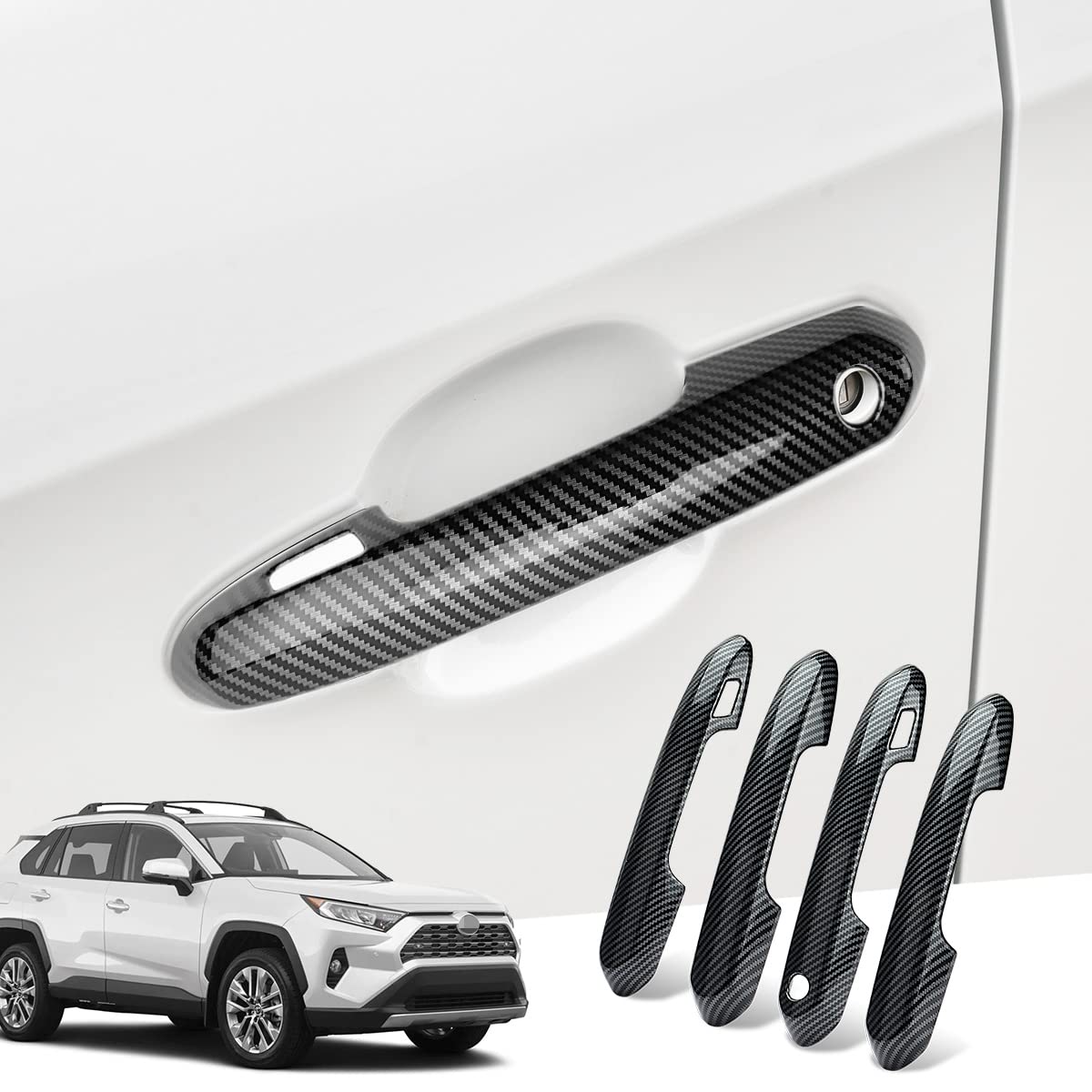 ドアノブカバー トヨタ RAV4 専用 ドアハンドル カバー ガーニッシュ ABS採用 ドレスアップ パーツ カスタム 外装