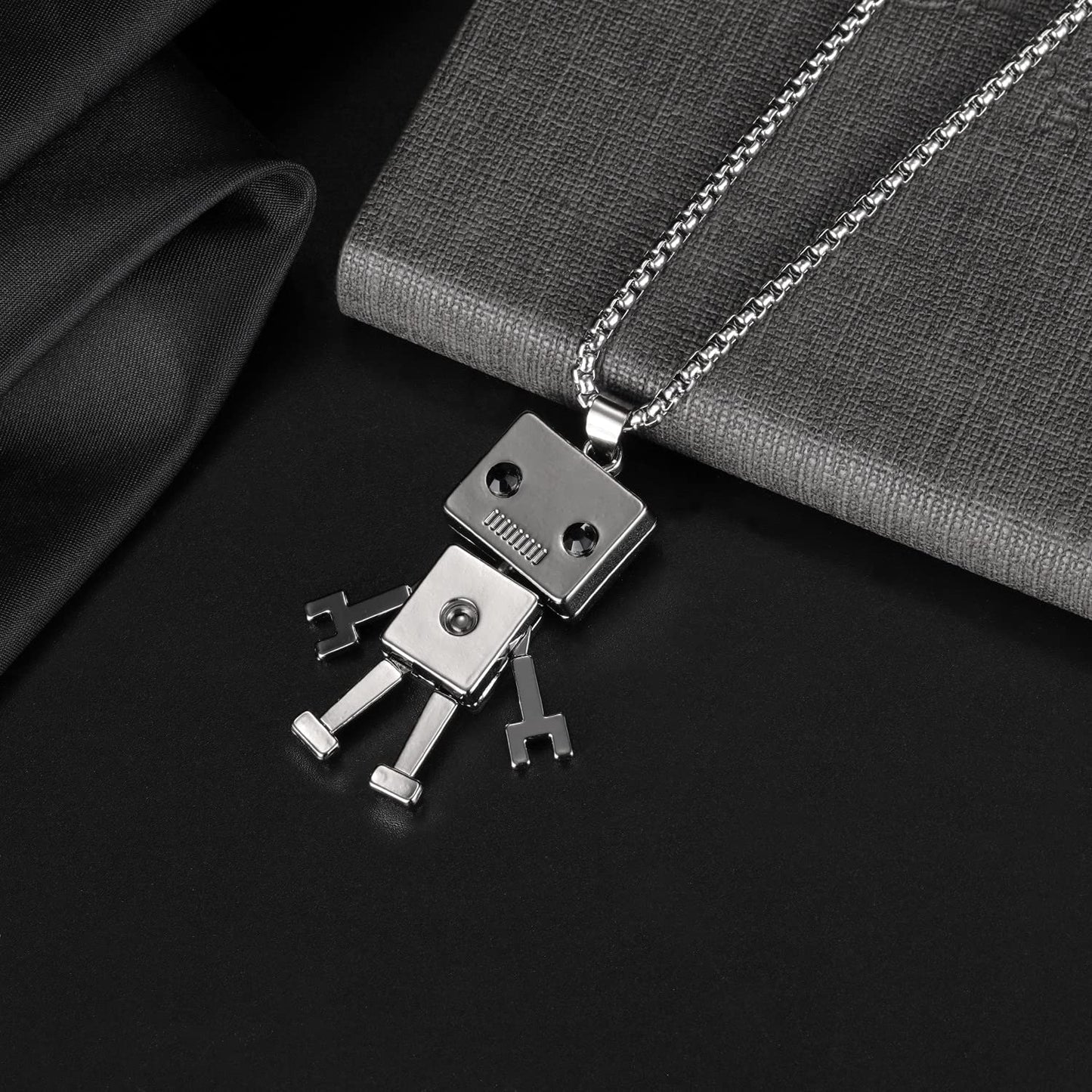 ネックレス メンズ シルバー かわいい うネックレス チタン製 ネックレス オシャレ 恐竜ペンダント 道化師 ギフト アクセサリー男女兼用