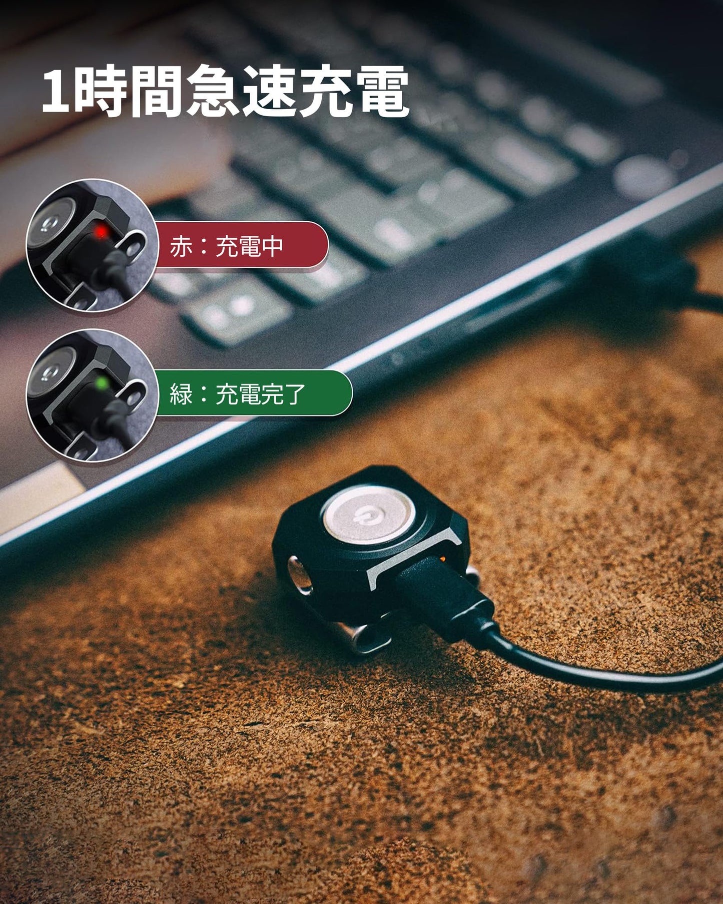 MecArmy CPLU 手首用フラッシュライト、コンパクトなUSB-C充電式EDC LEDライト、最大300ルーメン、誤作動防止ダブルクリック機能、IPX6防水仕様、ランニング・夜間歩行・ハイキングに最適、時計バンド・ストラップシステム対応