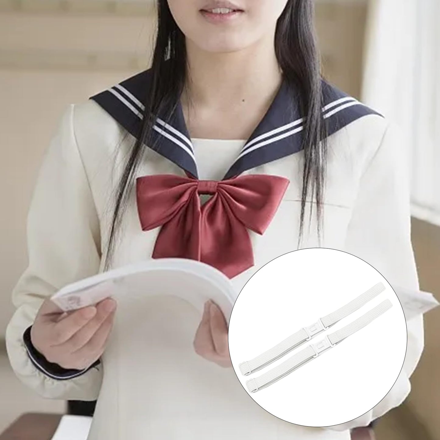 リボン制服 エクステンダー 2本セット 延長アジャスター 延長帯 延長ひも スクールリボン 学生服延長アジャスター セーラー服 小物 セーラー服 リボン 女子 女子高生 小物 JK