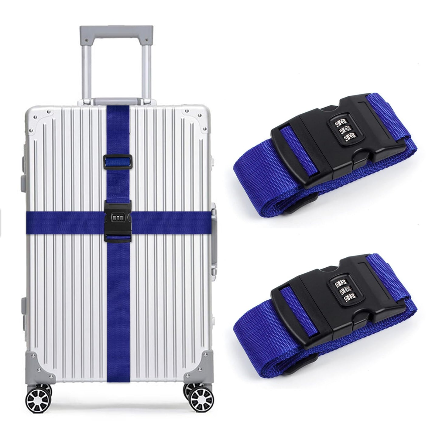 キャリーケースバンド 荷締め用ストラップ ナイロン製 ステンレス鋼バックル 2本セット