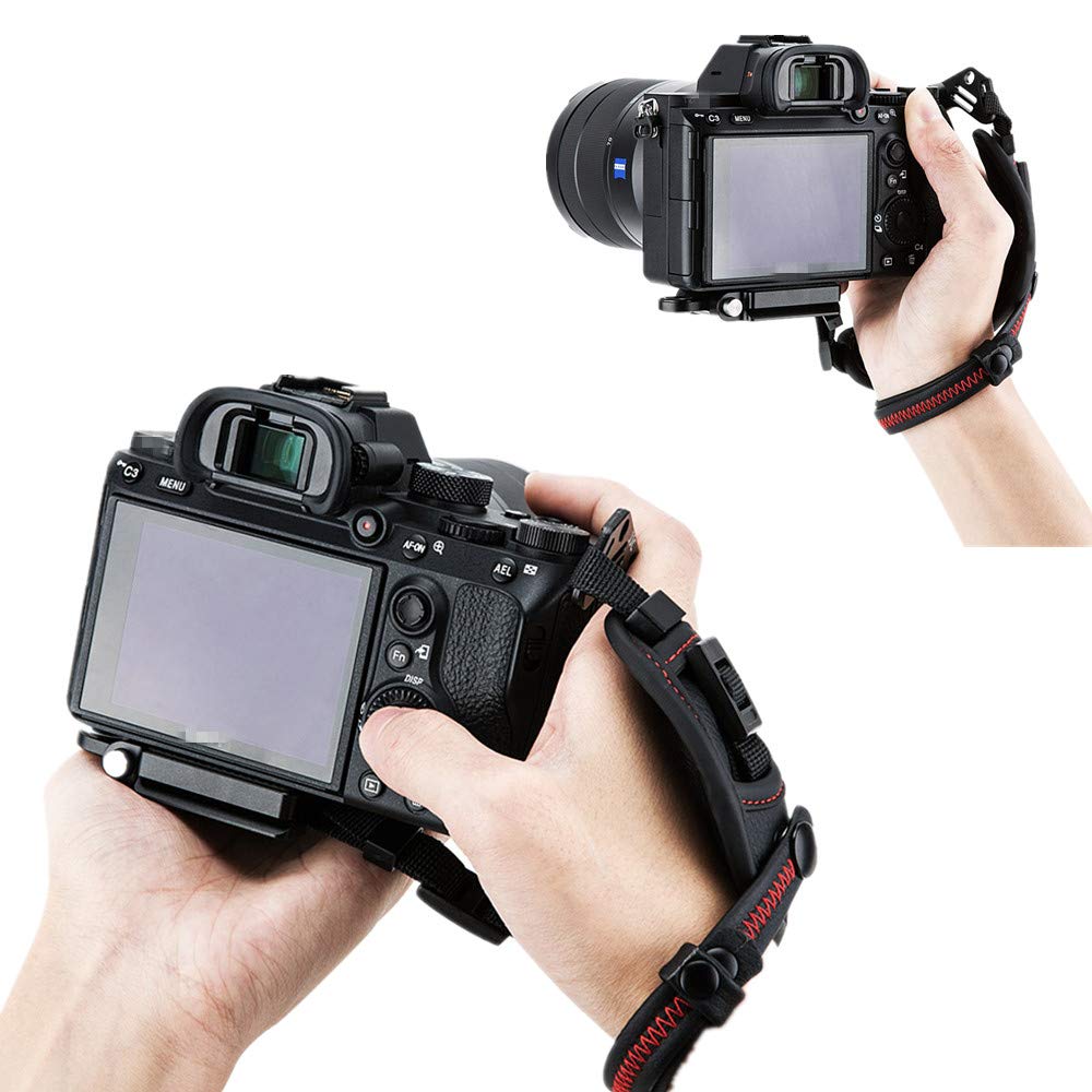 カメラハンドストラップ カメラリストストラップ ソニー A9III A7C R A7C II A6700 ZV-E1 A7RV A7IV ZV-E10 A7C A7SIII A7RIV A7RIII A7RII A7R A7III A7II A7 A7SII A6100 A6600 A6500 A6400 A6300 A6000 A77II RX10 IV III II 適用 黒い
