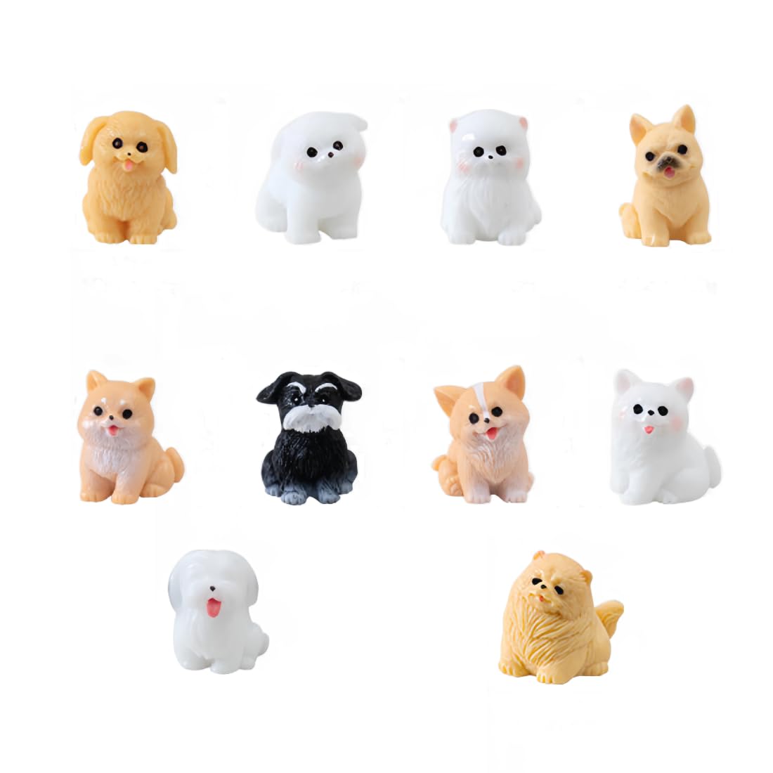 ミニ置物 ミニチュア 犬 10種類セット 小さいなワンチャン フィギュア 可愛い DIY 卓上 装飾 贈り物 風景置物 盆栽飾り 雑貨 おもしろ 新年 誕生日 クリスマス プレゼント アクセサリー オーナメント