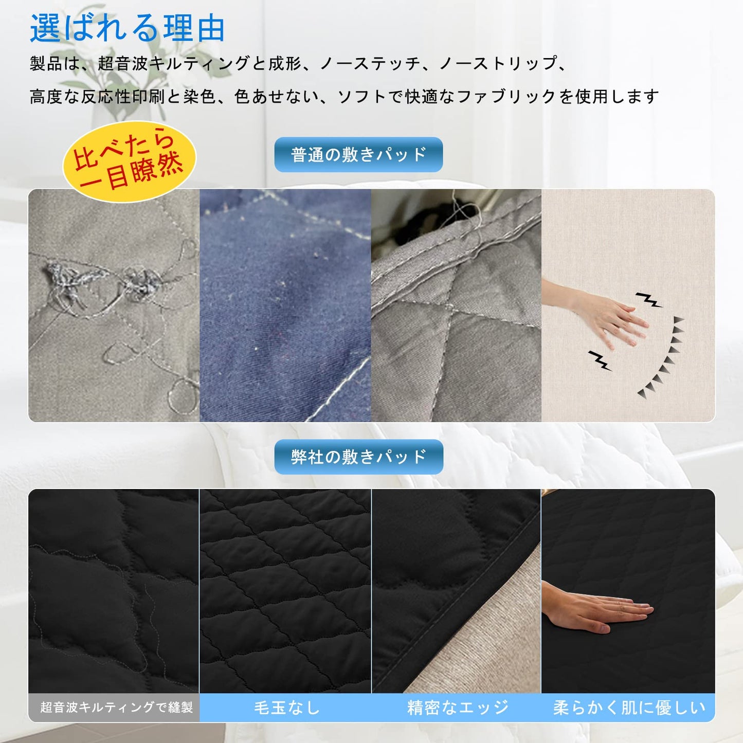 Mafudoxi 防水 敷きパッド ダブル 防水パッド ベッドパッド 敷パッド マットレスパッド ベッドシーツ ベッドマット 敷きカバー マットレスカバー マットレス 抗菌・防臭・防ダニ 通気性 毛玉なし 洗える ホコリ出ない 四隅強化ゴムバンド付き オールシーズンで使える (ダブル・140×200cm・ブラック)