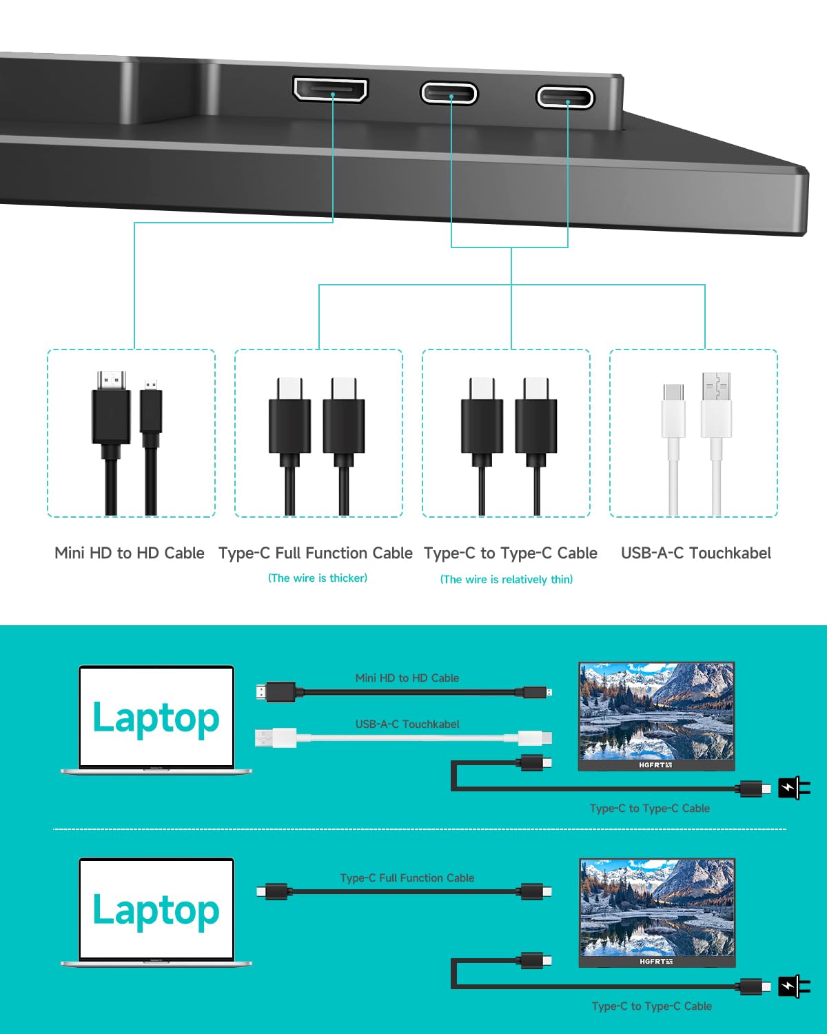 モバイルモニター  タッチパネル モバイルディスプレイ 自立スタンド付き 1920*1200 超薄型 軽量 IPS液晶パネル ゲーミングモニター スイッチ用モニター トラベルモニター 60Hz Tpye-C/mini HDMI スピーカー内蔵 電源アダプターなし PS4/PS5/XBOX/Switch/PC/Mac/XBOXなど対応 在宅ワーク リモートワーク