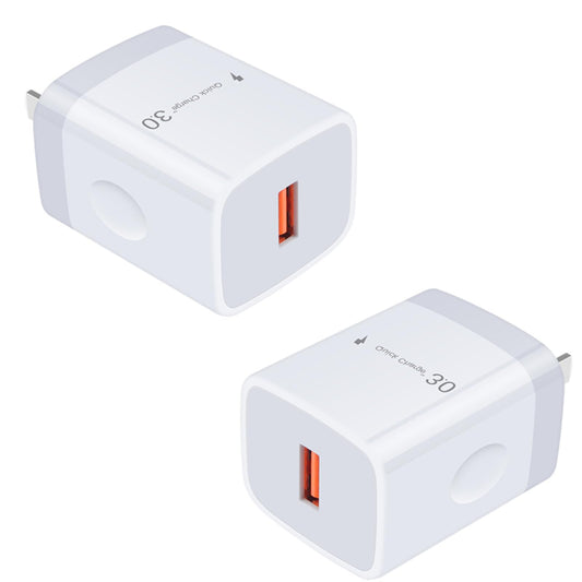 sb 插座 充电器 18W QC3.0 快速充电器 AC适配器 iPoto 手机充电器 android 智能手机 充电器 轻巧 小巧 适用于海外 iPhone/iPad/Android 等USB设备(2个套装・白色)