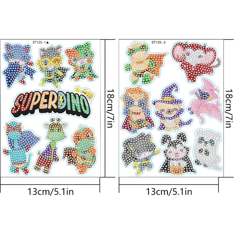 5D DIY 子供用 ダイヤモンド ドローイング ステッカー セット ハッピー DIY ダイヤモンド アート ステッカー 子供用 アート ステッカー DIY クリエイティブ ダイヤモンド ステッカー 子供、大人、初心者への素晴らしいギフト