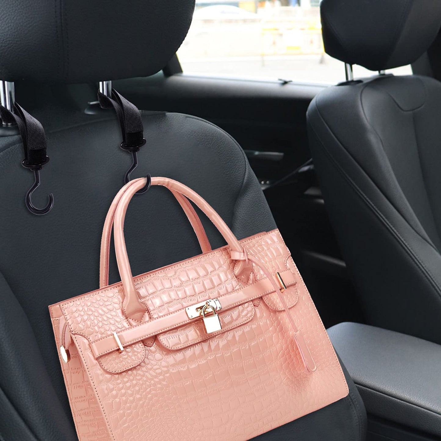 車用 収納フック 4本入 車用シートフック 荷物掛け ヘッドレストフック 荷物フック 買い物 取付簡単 黒