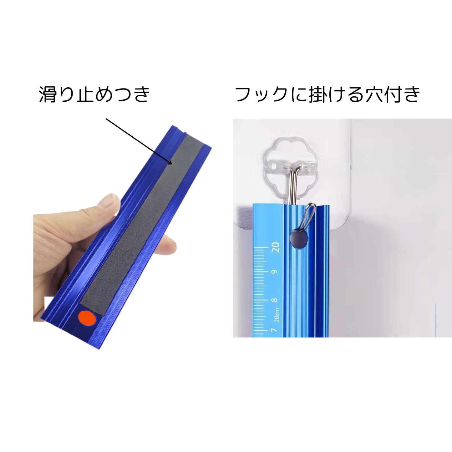 カッター定規 アルミスケール 20cm 曲尺 カットガイド 高精度裁断定規 安全ガード付き (黒, 20cm)