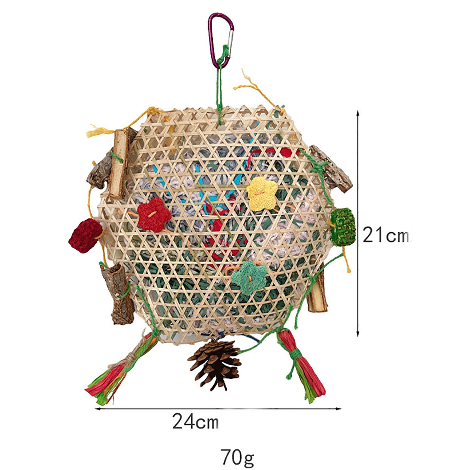 ハムスター歯磨きウサギチリンチリン鈴おもちゃリスモルモットウサギゼラニウムマウス小動物噛んでストレス緩和噛むおもちゃハムスターのおもちゃ (21cmx24cm)
