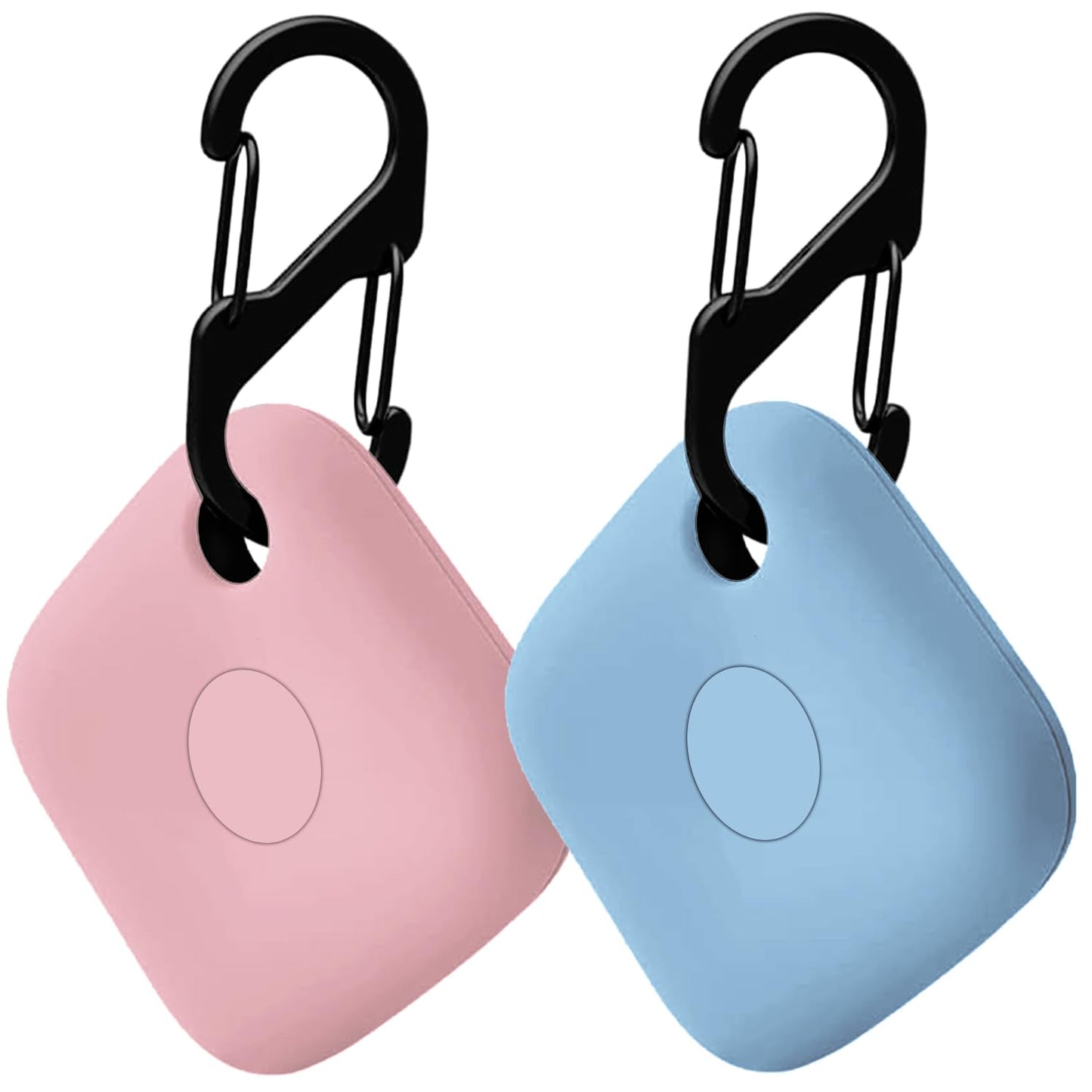 2枚セット】For Anker (ユーフィ) Security SmartTrack Link ケース [ストラップ3種付き] 紛失防止 スマホ/カバン/鍵/荷物/財布/ペット首輪などに (ブラック+ホワイト)