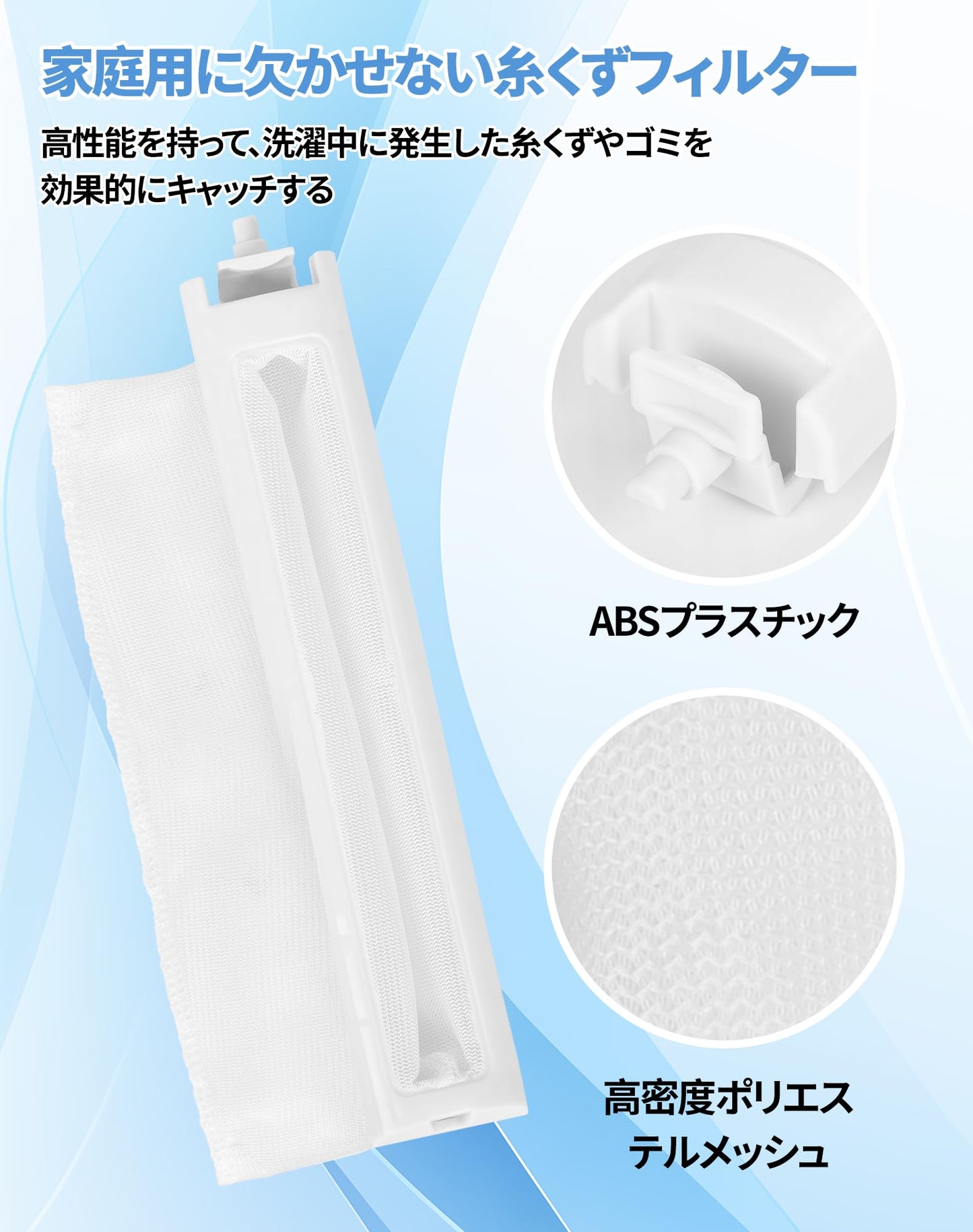 洗濯機用 糸くず フィルター LINT-16 サンヨー aqua 洗濯機 フィルター 糸屑フィルター ゴミ取りネット 塵取りフィルター アクア用 サンヨー用 洗濯機糸くずフィルター 洗濯機用交換部品(2個入)