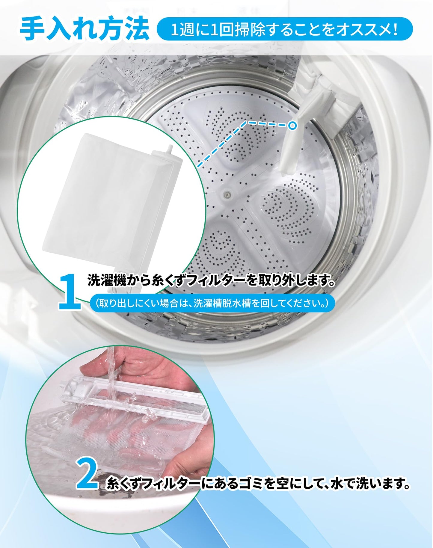 洗濯機用 糸くず フィルター LINT-16 サンヨー aqua 洗濯機 フィルター 糸屑フィルター ゴミ取りネット 塵取りフィルター アクア用 サンヨー用 洗濯機糸くずフィルター 洗濯機用交換部品(2個入)