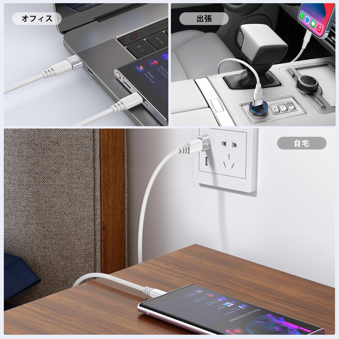 USB Type-C 変換アダプタ USB タイプC （メス） To USB 2.0（オス） [ QC3.0 急速充電・高速データ転送同期] Windows 10 / Mac OS MacBook iPad Pro iPhone 13/12/11 Pro Maxなどに対応 ブラック