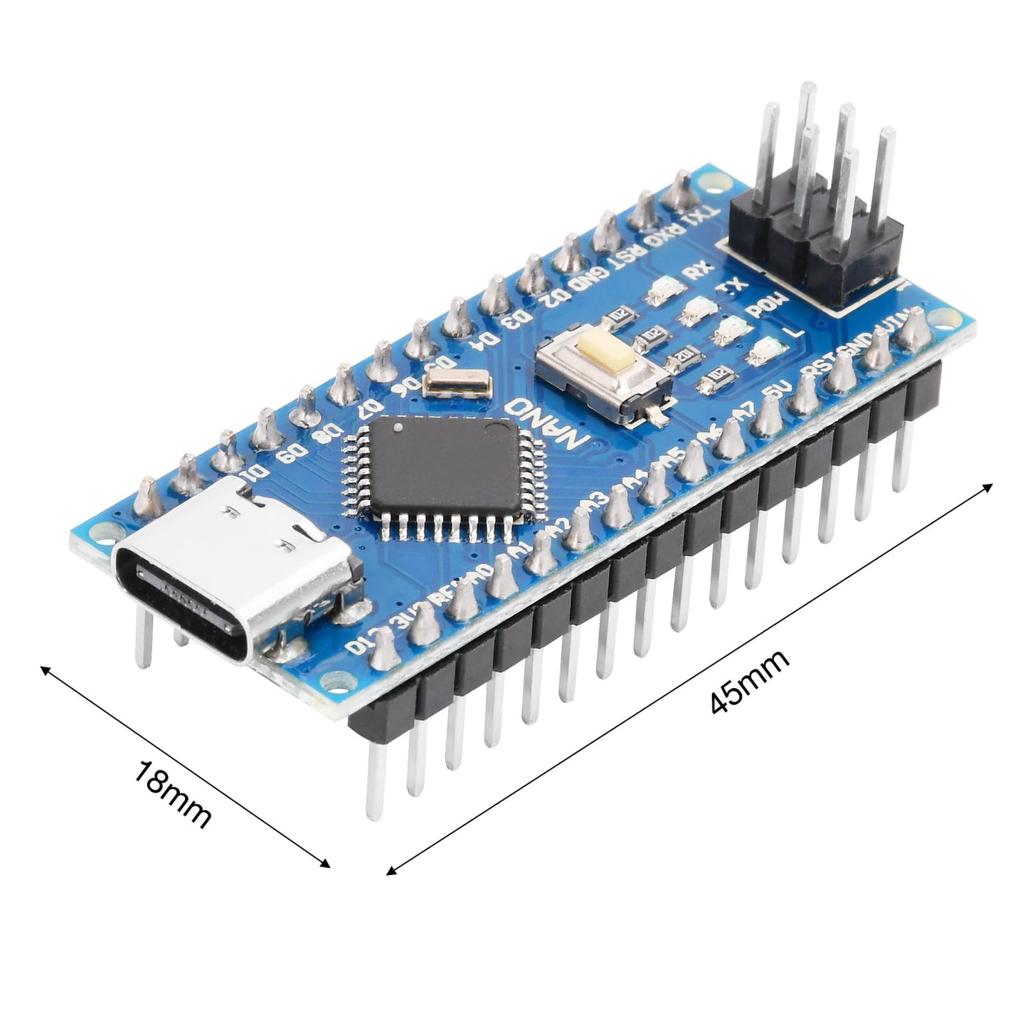 NANO V3.0 CH340 Type-Cインターフェース ピンアウト未はんだの開発ボードモジュール