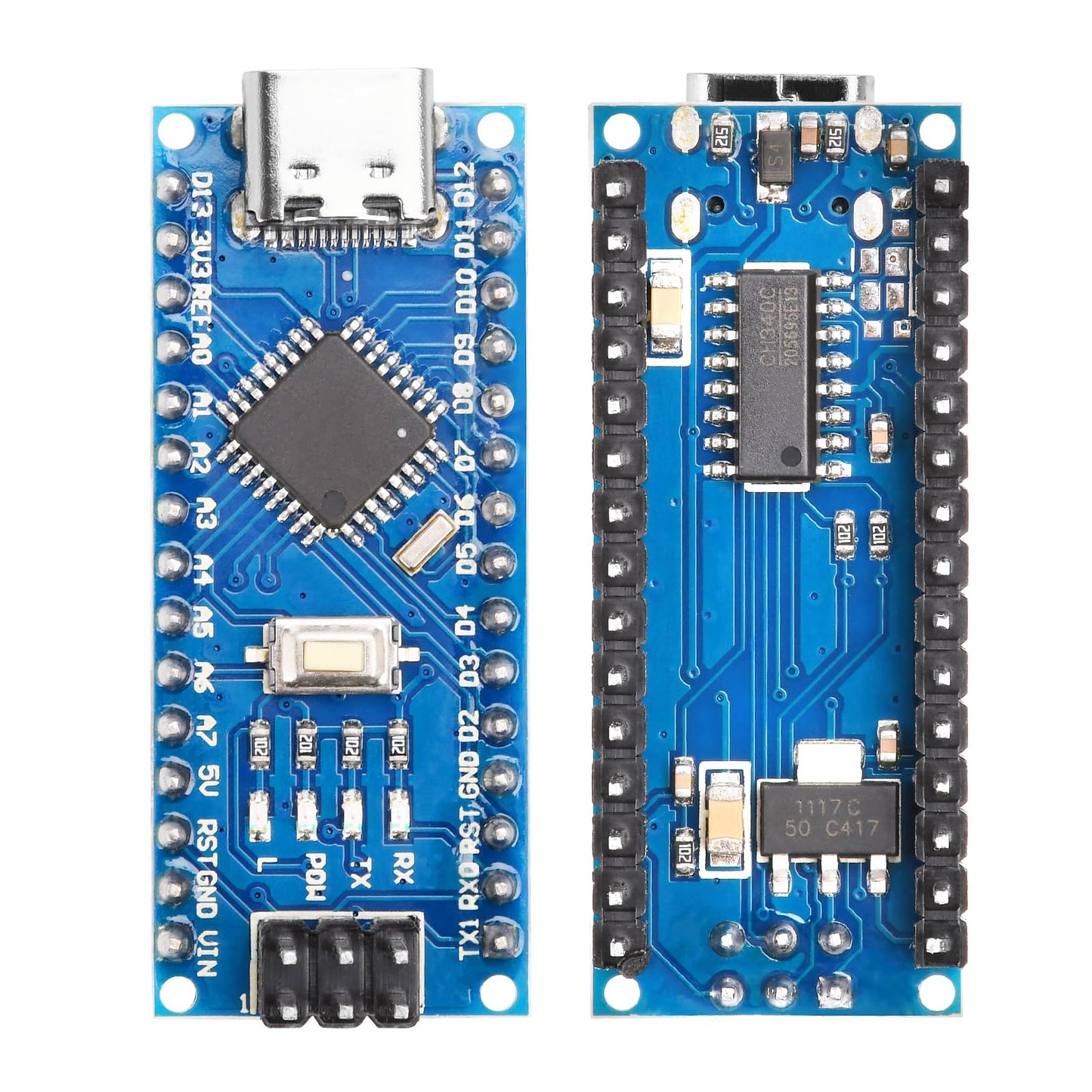 NANO V3.0 CH340 Type-Cインターフェース ピンアウト未はんだの開発ボードモジュール