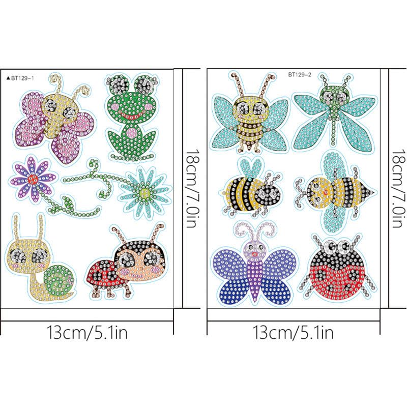 5D DIY 子供用 ダイヤモンド ドローイング ステッカー セット ハッピー DIY ダイヤモンド アート ステッカー 子供用 アート ステッカー DIY クリエイティブ ダイヤモンド ステッカー 子供、大人、初心者への素晴らしいギフト