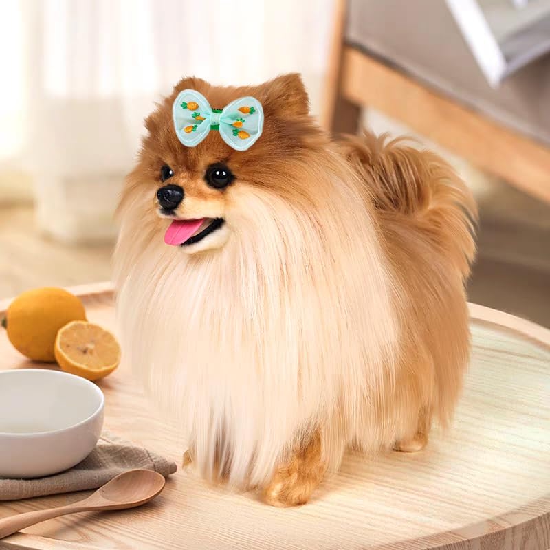 ペットヘアピン 小型犬用ヘアピン ペットヘアクリップ 猫犬用ヘアピン ヘアアクセサリー ペット髪飾り 髪留め 髪束ね ポリエステル素材 かわいい おしゃれ 6個入り (3.2cm-5)