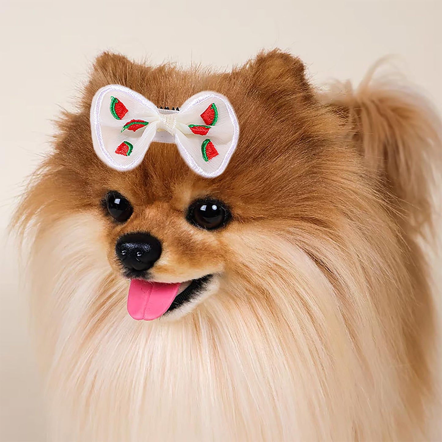 ペットヘアピン 小型犬用ヘアピン ペットヘアクリップ 猫犬用ヘアピン ヘアアクセサリー ペット髪飾り 髪留め 髪束ね ポリエステル素材 かわいい おしゃれ 6個入り (3.2cm-5)