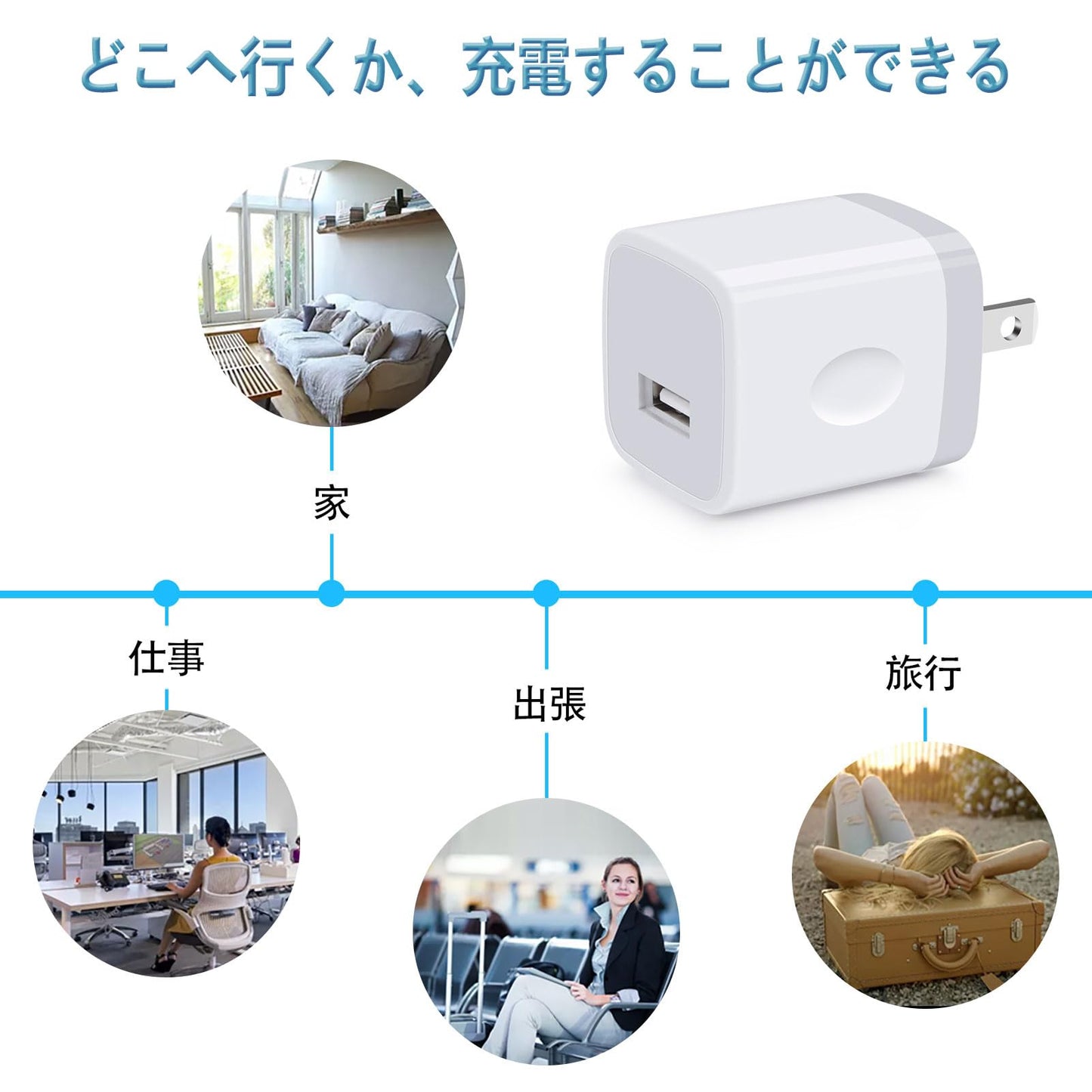 USB電源アダプタ usbコンセント 【3個セット-1USBポート】 iPhone 16充電器 携帯充電器 充電アダプタ Android充電器 アンドロイド充電器 スマホ急速充電 コンパクト iPhone16/15/14/13/12/11/ Xシリーズ、ゲーム機など機器対応