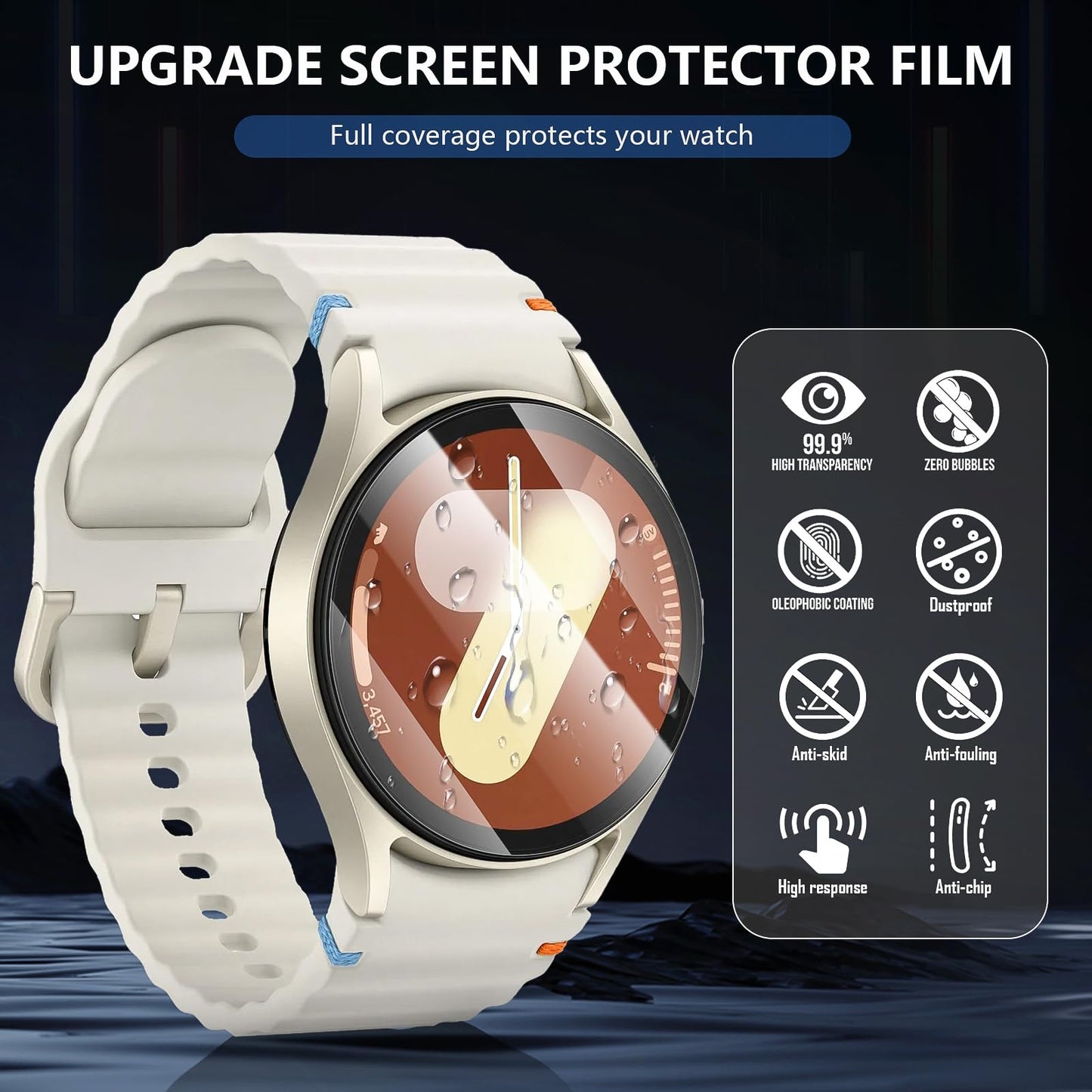 【4枚入り】for Samsung Galaxy Watch 7/6/5/4 40mm ガラス フィルム 9H高硬度保護 貼り直し可 Galaxy Watch 7/6/5/4 40mm 保護フィルム 気泡防止 飛散防止 高清 耐指紋 ギャラクシーウォッチ 7/6/5/4 40mm フィルム