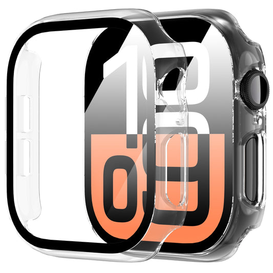 Apple Watch Series 10 46mm保護ケース(2個)アップルウォッチ46mmケース 硬質PC一体型保護カバーfor iWatch 10 46mm保護カバー-（46mm 黒+黒)