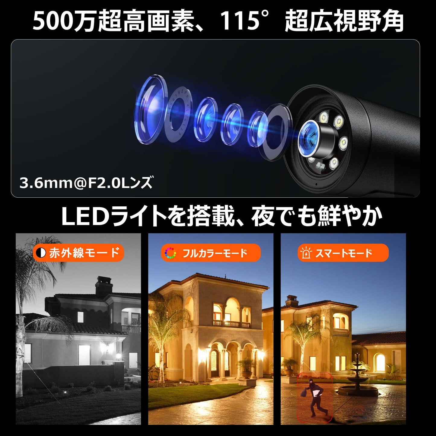 KEOYEE 防犯カメラ 2台セット POE有線接続 10インチ モニター付き カラー暗視 POE給電カメラ 8ch H.265 8台まで増設可能 音声録画 AI検知機能 IP67防水防塵 遠隔監視暗視フルカラー 監視カメラ 屋内/屋外 プラグアンドプレイ 操作簡単