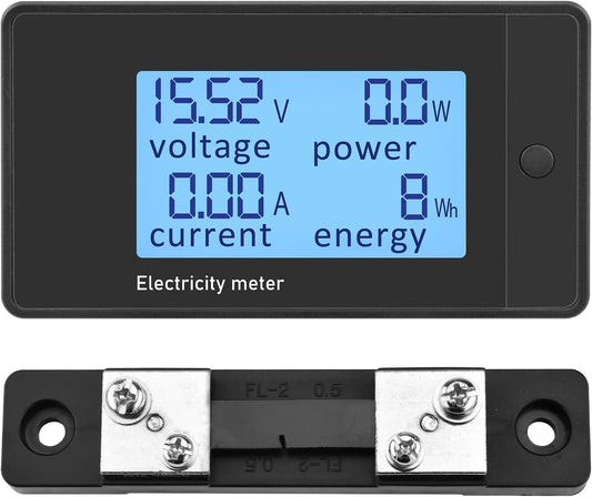 電流計電圧計 DC 7.5-100V 50A電圧テスター電力メーターエネルギーメーターボルトアンペアワットメーター電圧電流LCDディスプレイ75mV シャント付きマルチメーター