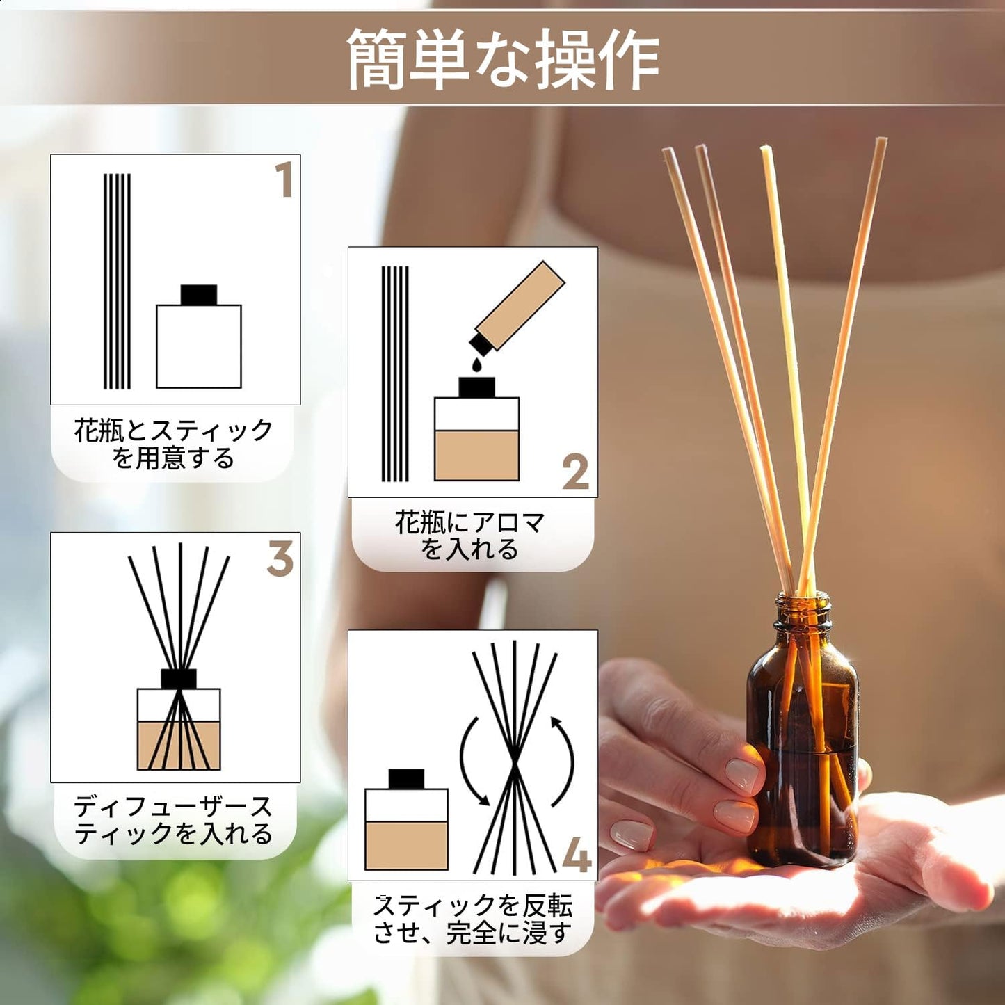 アロマスティック アロマスティック 50本入り 直径3mm 長さ20cm おしゃれ 防カビ 長持ち 寝室/リビング/浴室 フレッシュエア