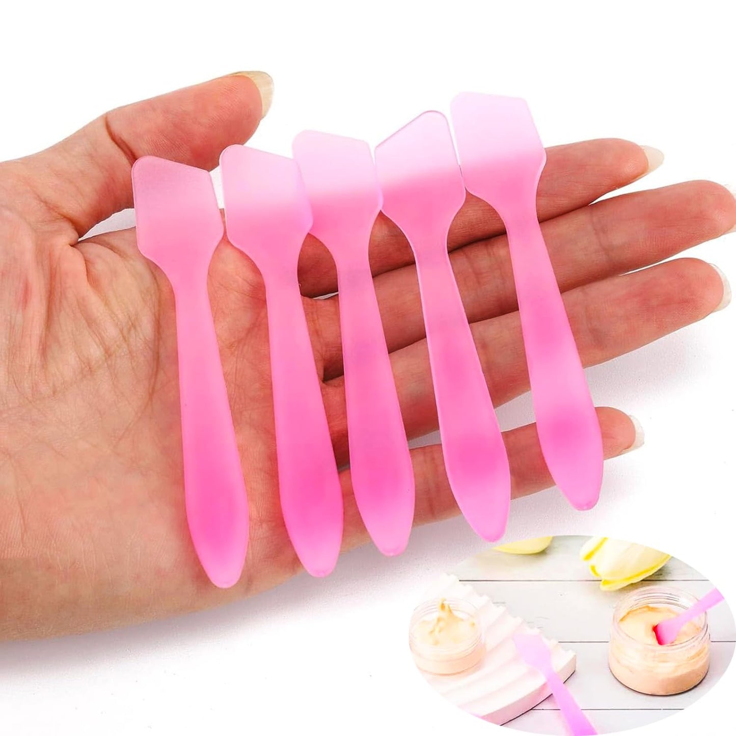 使い捨て スパチュラ【50本セット 】化粧品用 クリーム スパチュラスパチュラ DIY 化粧品 フェイスマスク クリームなどををすくい取る 化粧品スプーン スキンケア   旅行用品 スパチュラ 50個 ピンク、パープル、透明