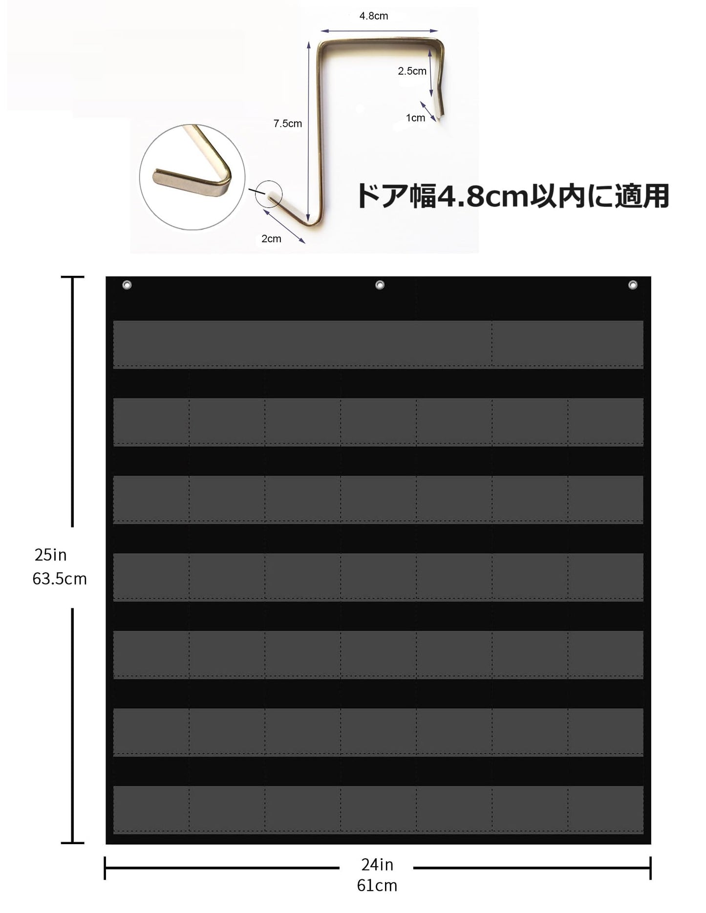 ウォールポケット カレンダーポケット 壁掛け スケジュール お薬カレンダー 1ヶ月 カレンダー 小物入れ 玄関 多目的ポケット ホーム 教室 オフィス 72枚日付カード付き