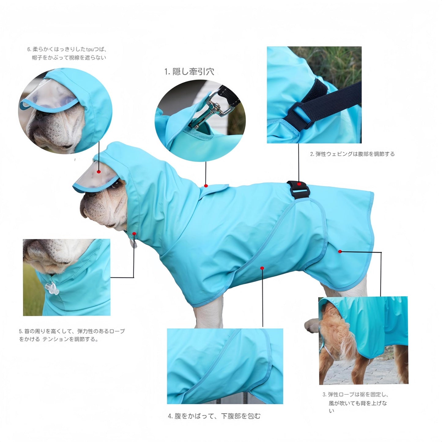 犬 レインコート 犬用傘 防水 着せやすい こーひ 完全防水 速乾ショール 梅雨対策 透明フード付きケープ 着脱簡単 防水 防雪 透湿 軽量 マジックテープ サイズ調整可能 小型犬 中型犬用 大型犬 防塵 梅雨対策 耐久性あり(イエロー（反射） M（2-3KG）)