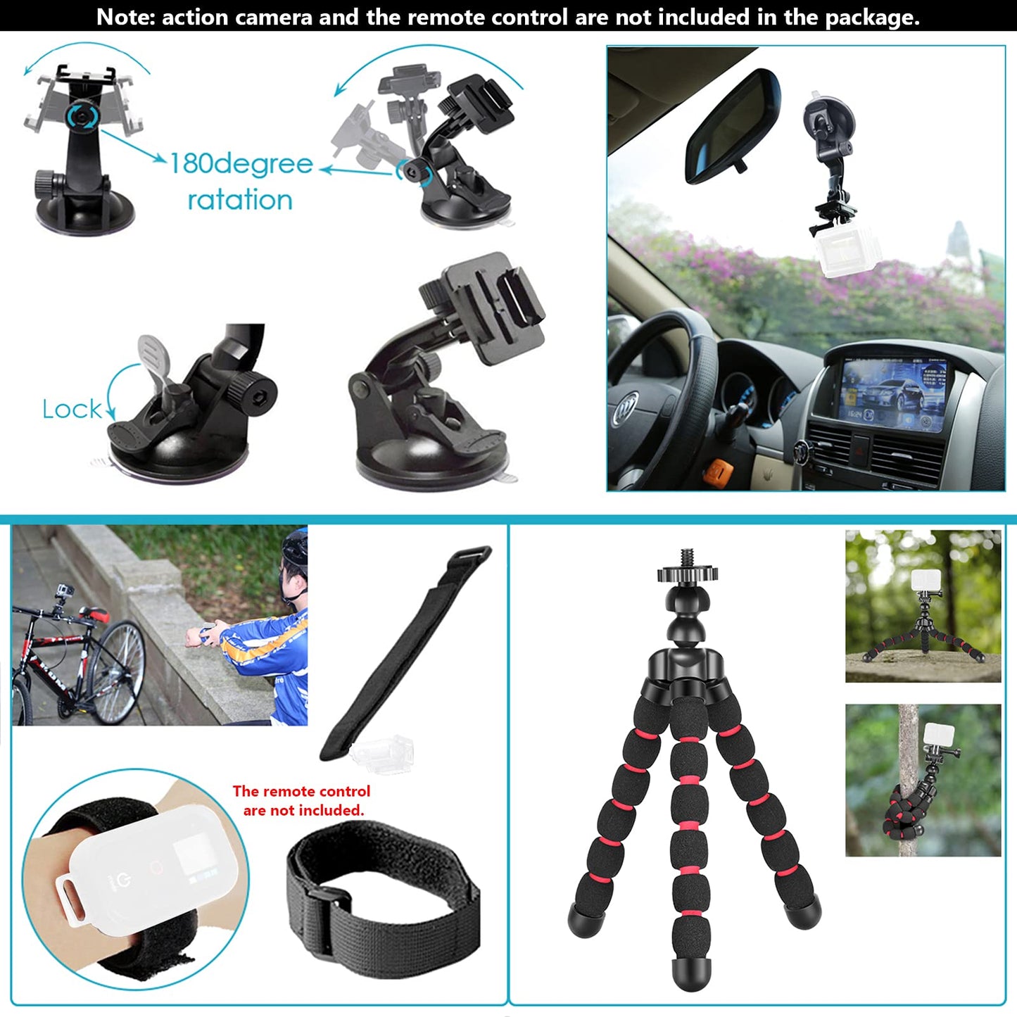 Neewer アップグレードされた50-in-1アクションカメラアクセサリキット GoPro Hero12 11 10 9 8 Max 7 6 5 4 Black GoPro 2018 Session Fusion Silver White Insta360 DJI Action 2 AKASO APEMAN Campark SJCAMアクションカメラなどに対応